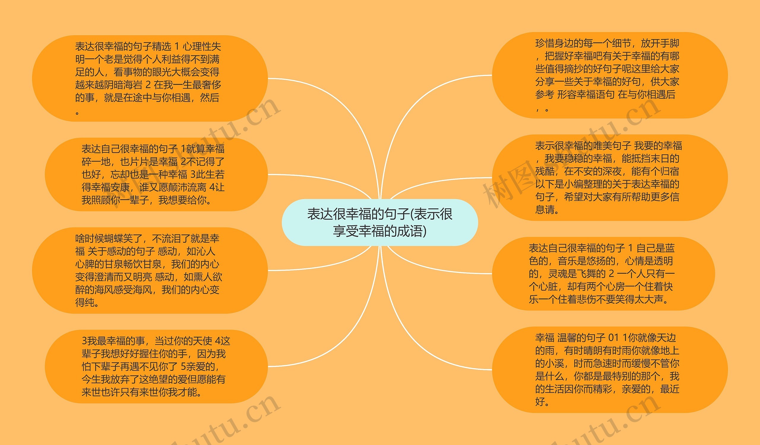 表达很幸福的句子(表示很享受幸福的成语)思维导图