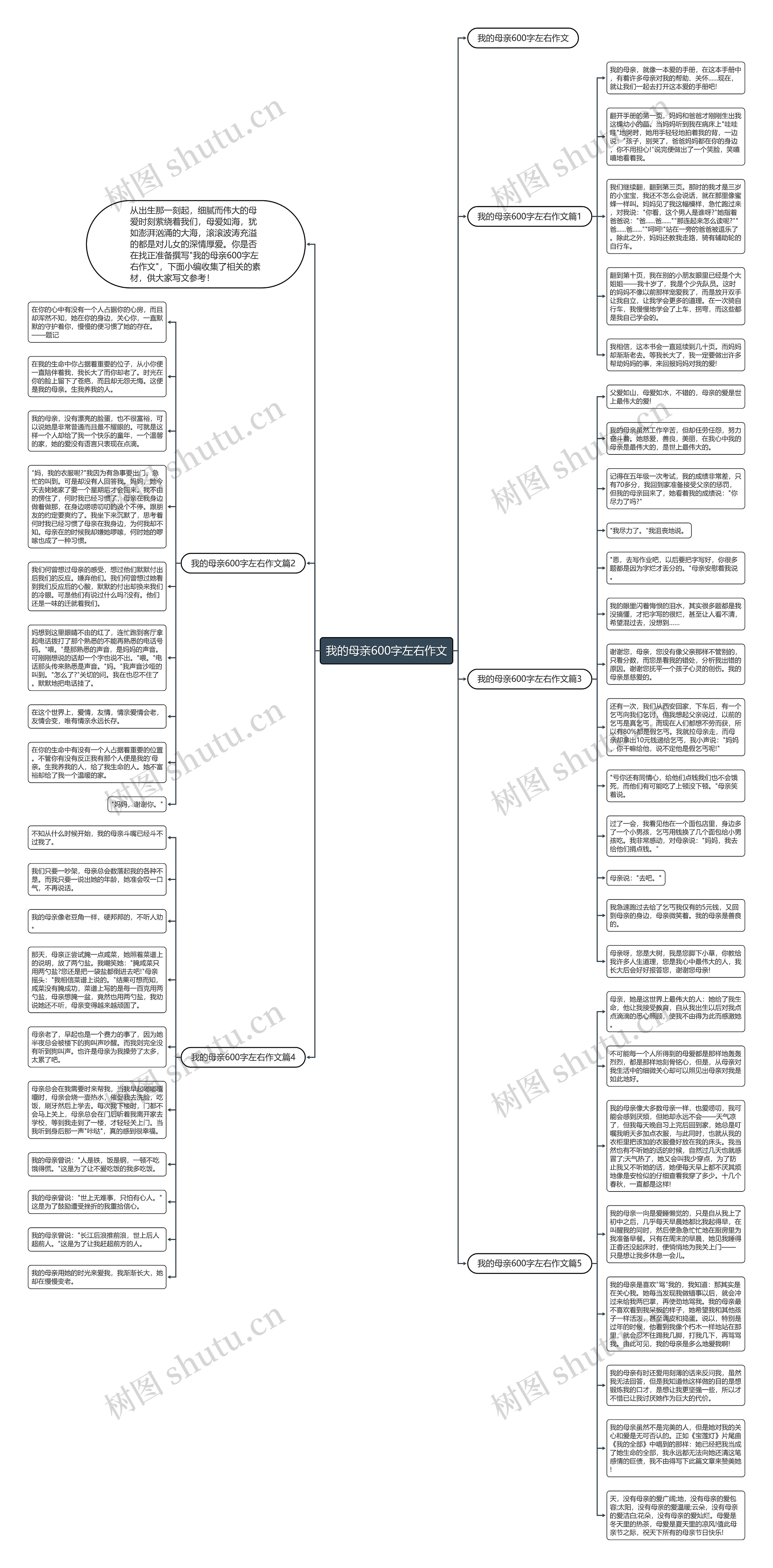我的母亲600字左右作文思维导图