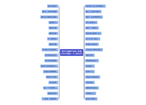 我尽力挽留不住的人的美文句子(想念一个人的句子)
