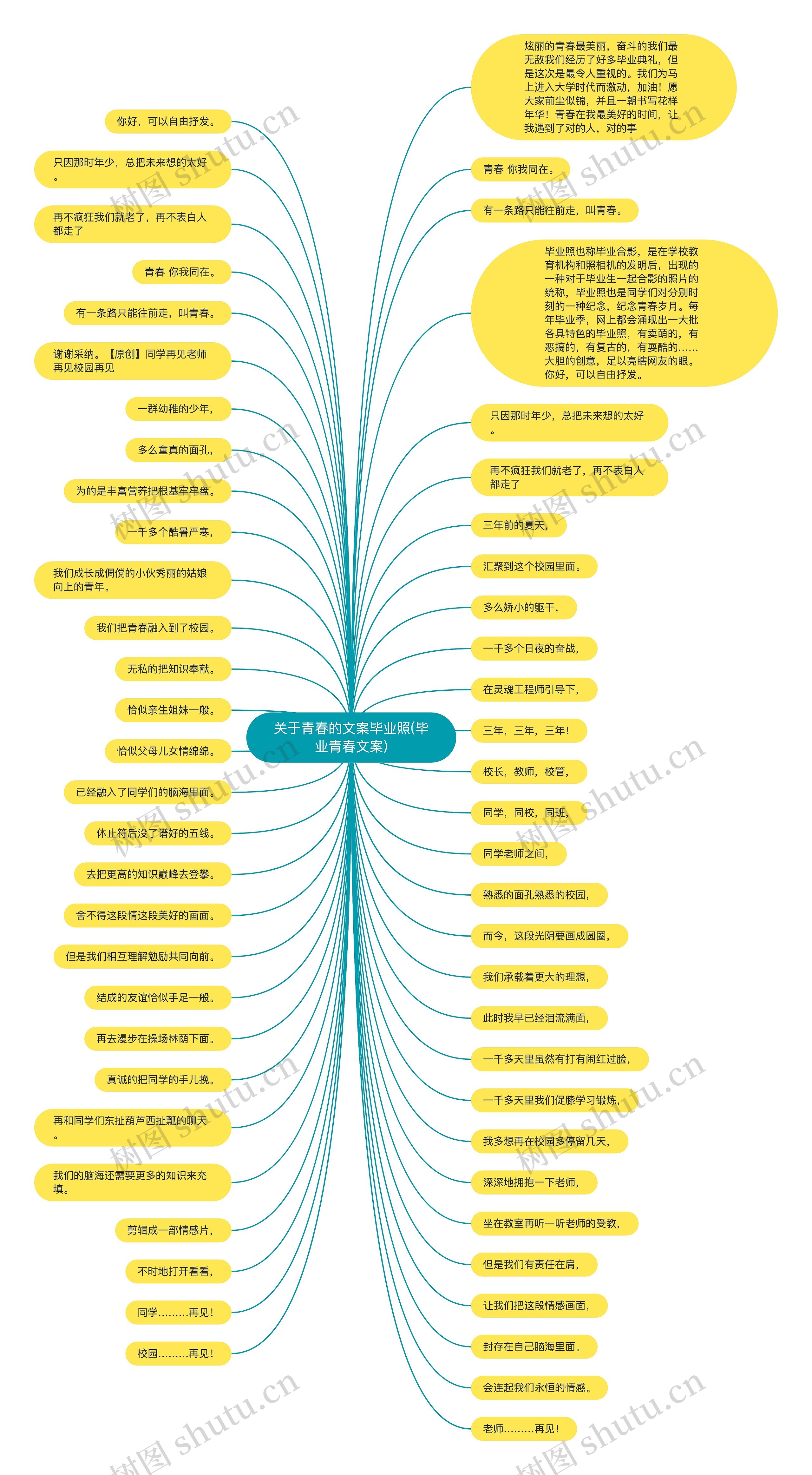 关于青春的文案毕业照(毕业青春文案)思维导图