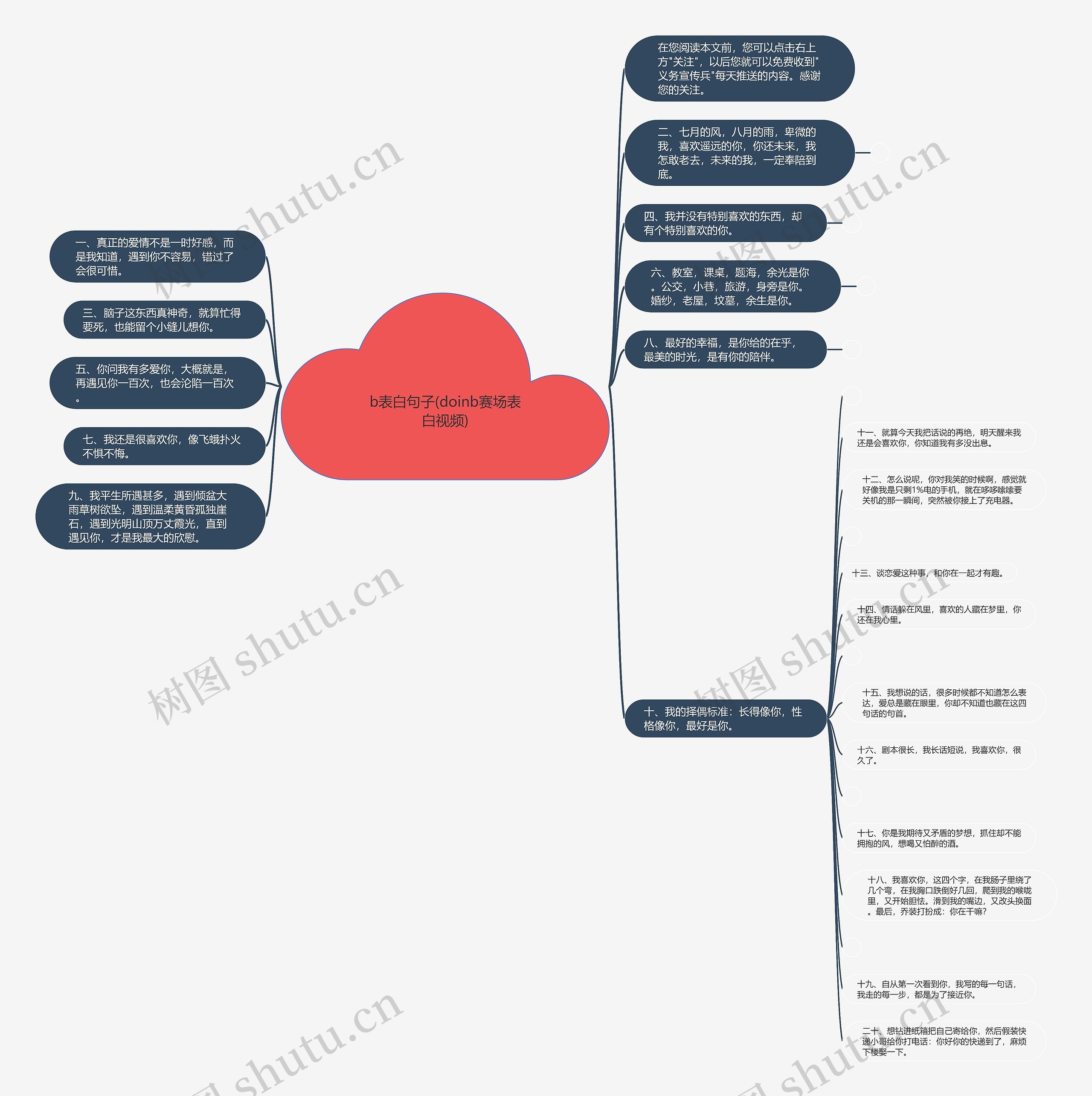 b表白句子(doinb赛场表白视频)思维导图