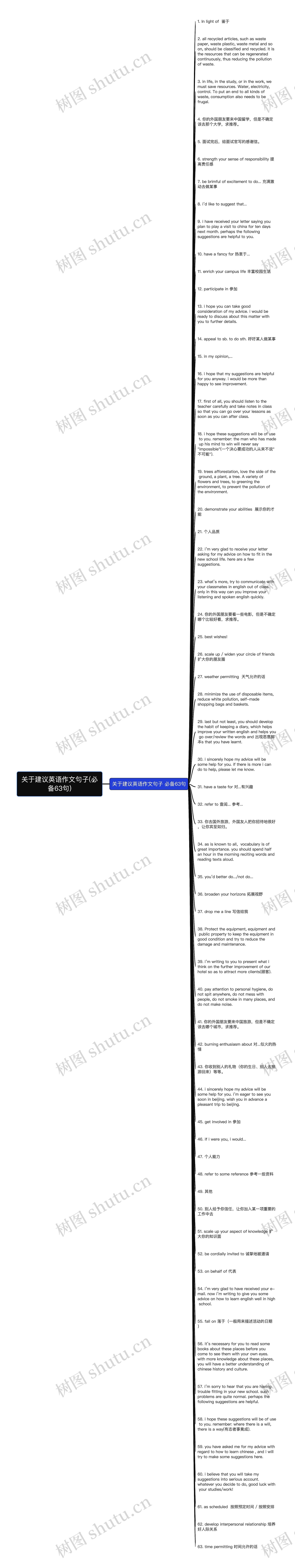 关于建议英语作文句子(必备63句)思维导图