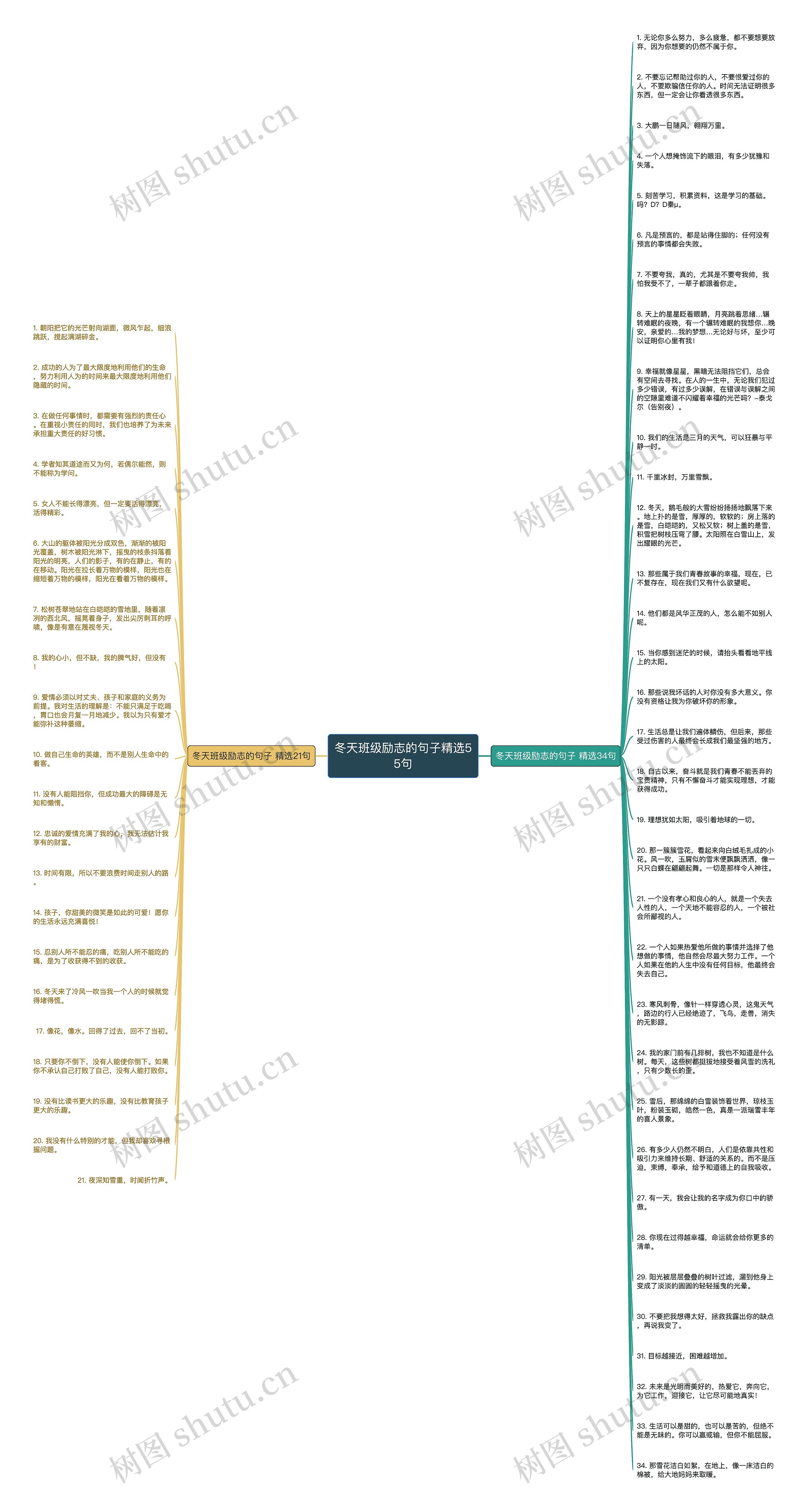 冬天班级励志的句子精选55句思维导图