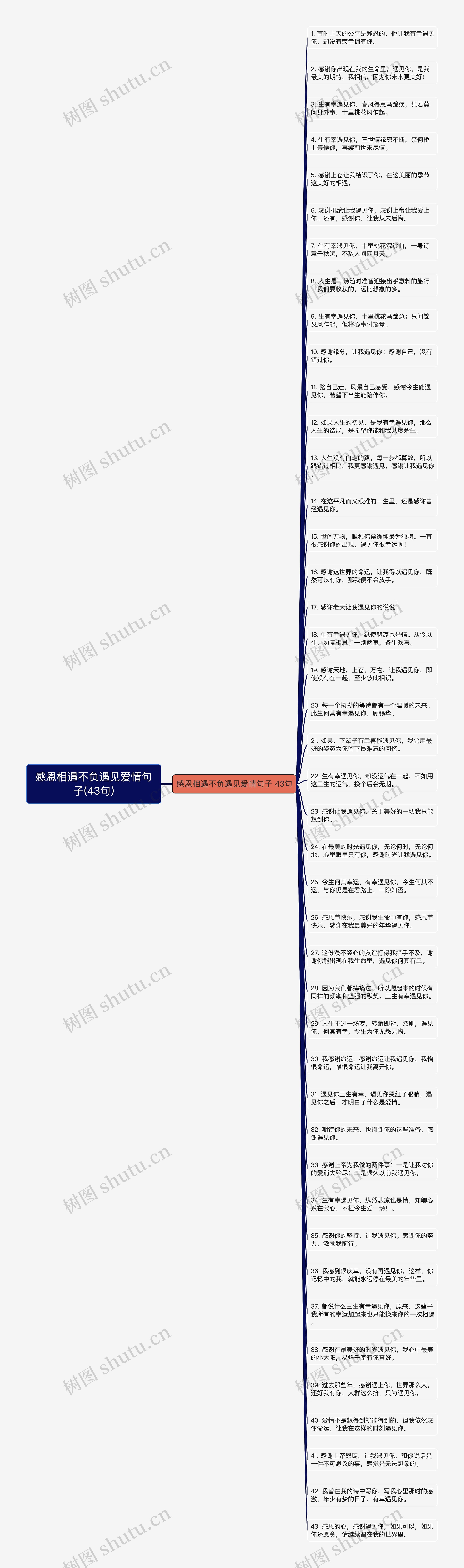 感恩相遇不负遇见爱情句子(43句)思维导图