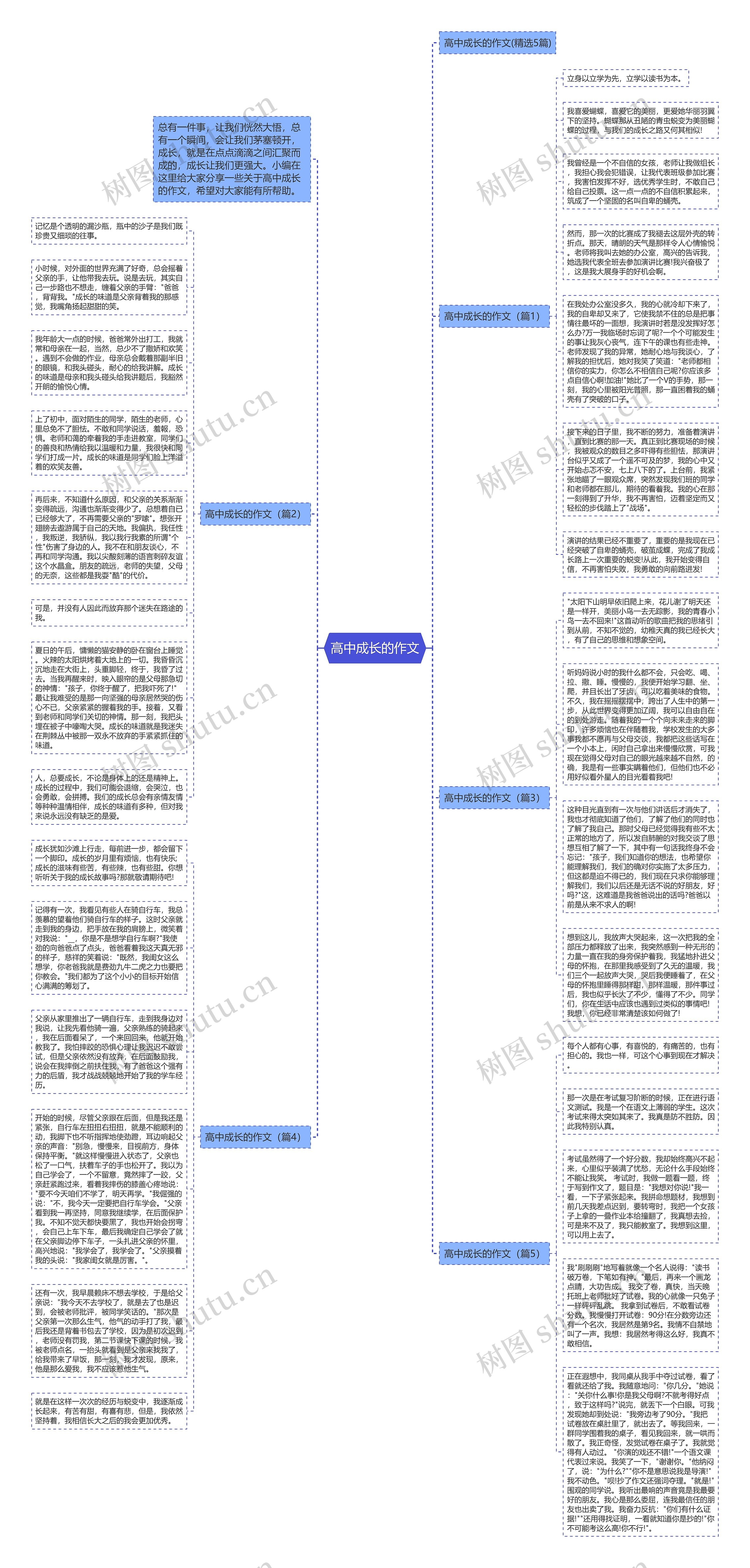 高中成长的作文思维导图