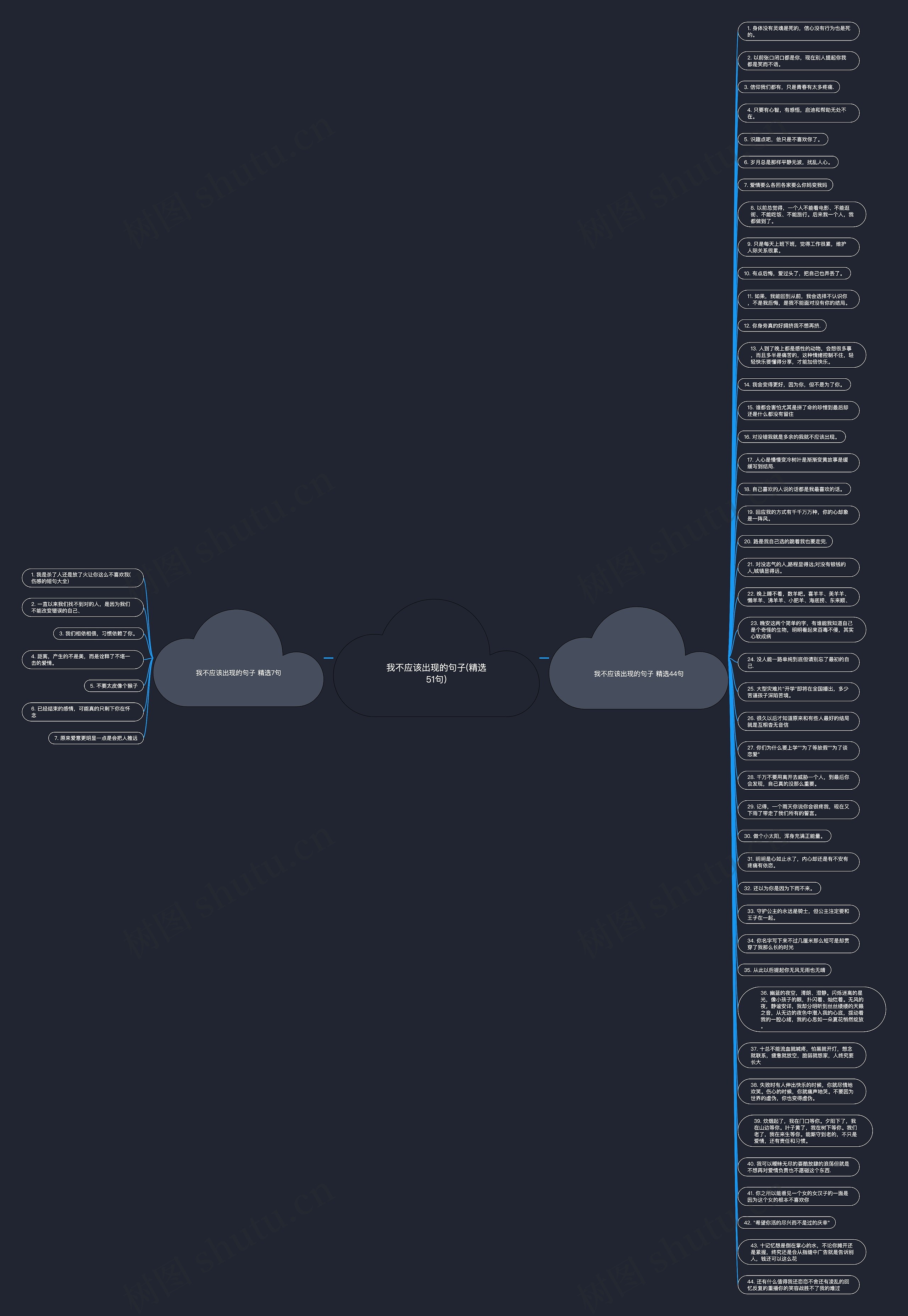 我不应该出现的句子(精选51句)思维导图