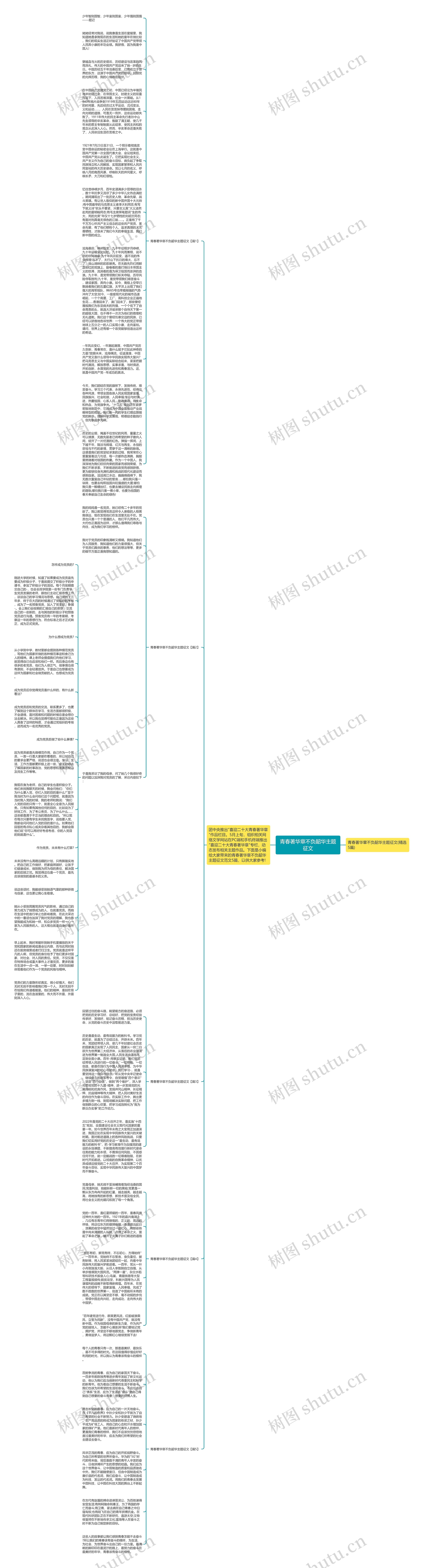 青春著华章不负韶华主题征文思维导图
