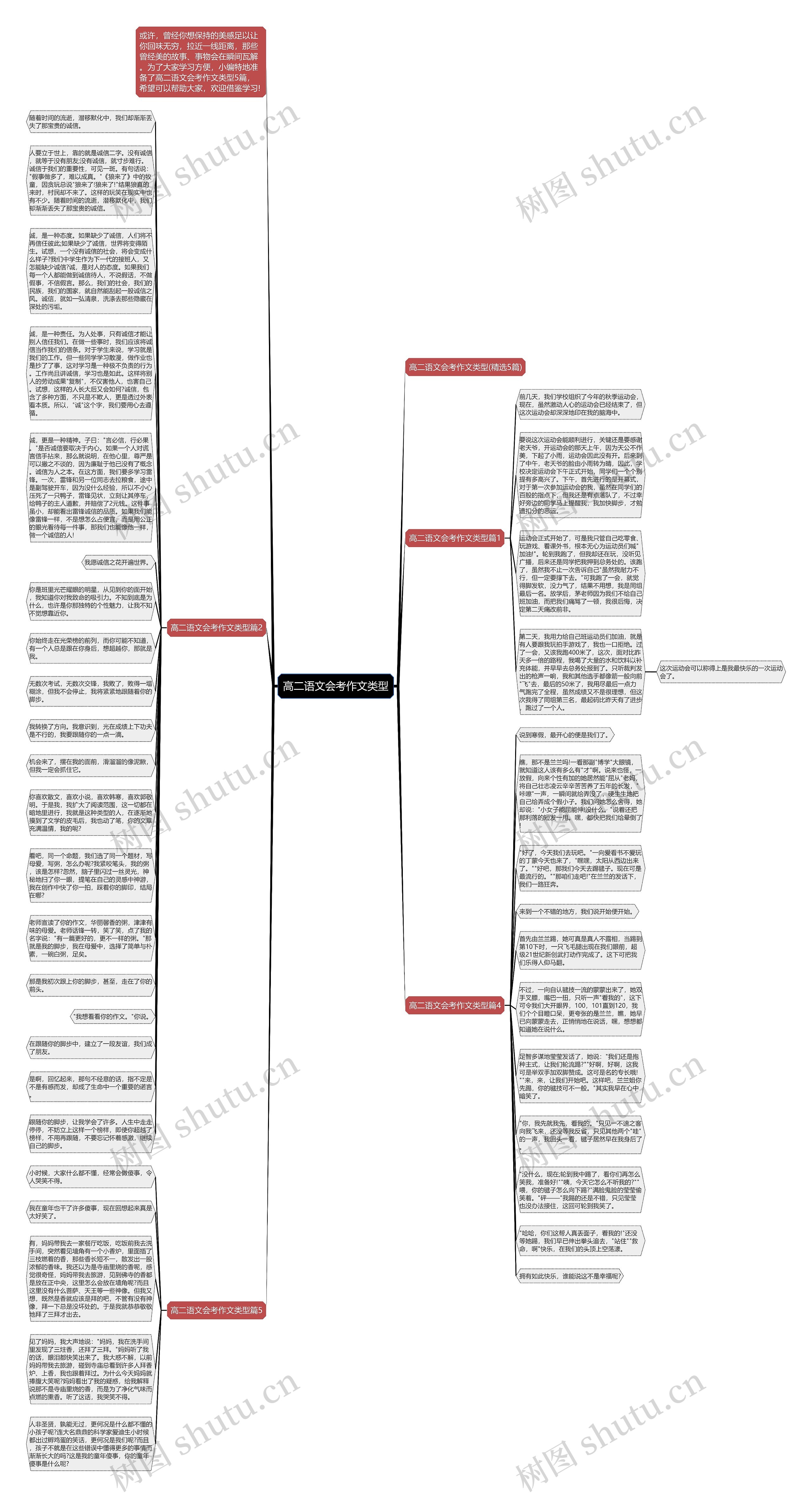高二语文会考作文类型思维导图