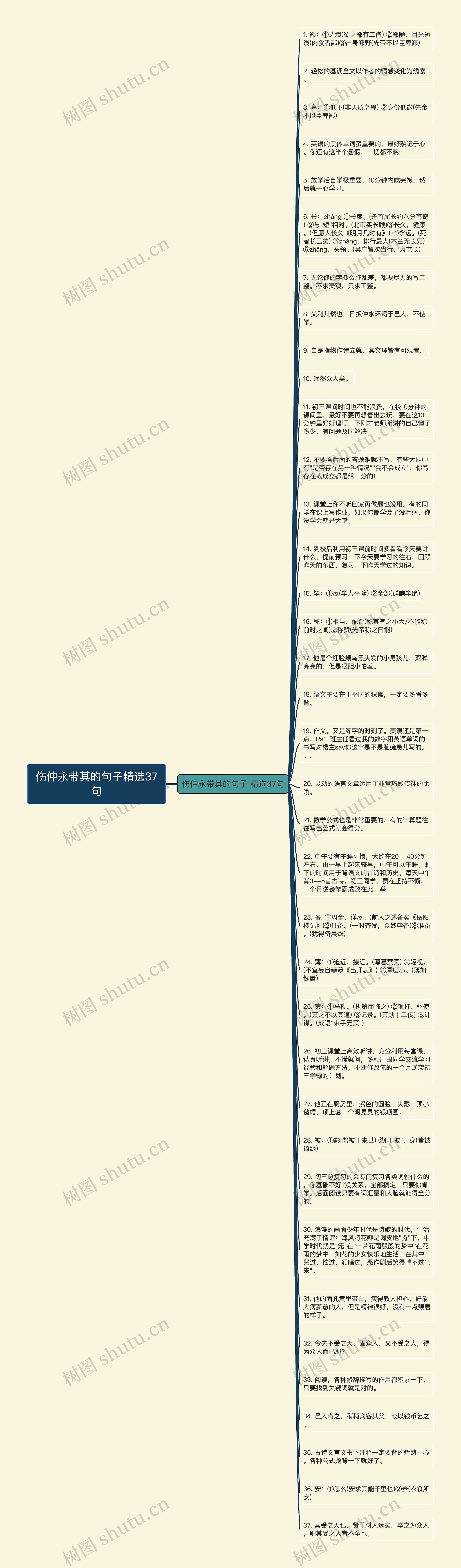 伤仲永带其的句子精选37句思维导图