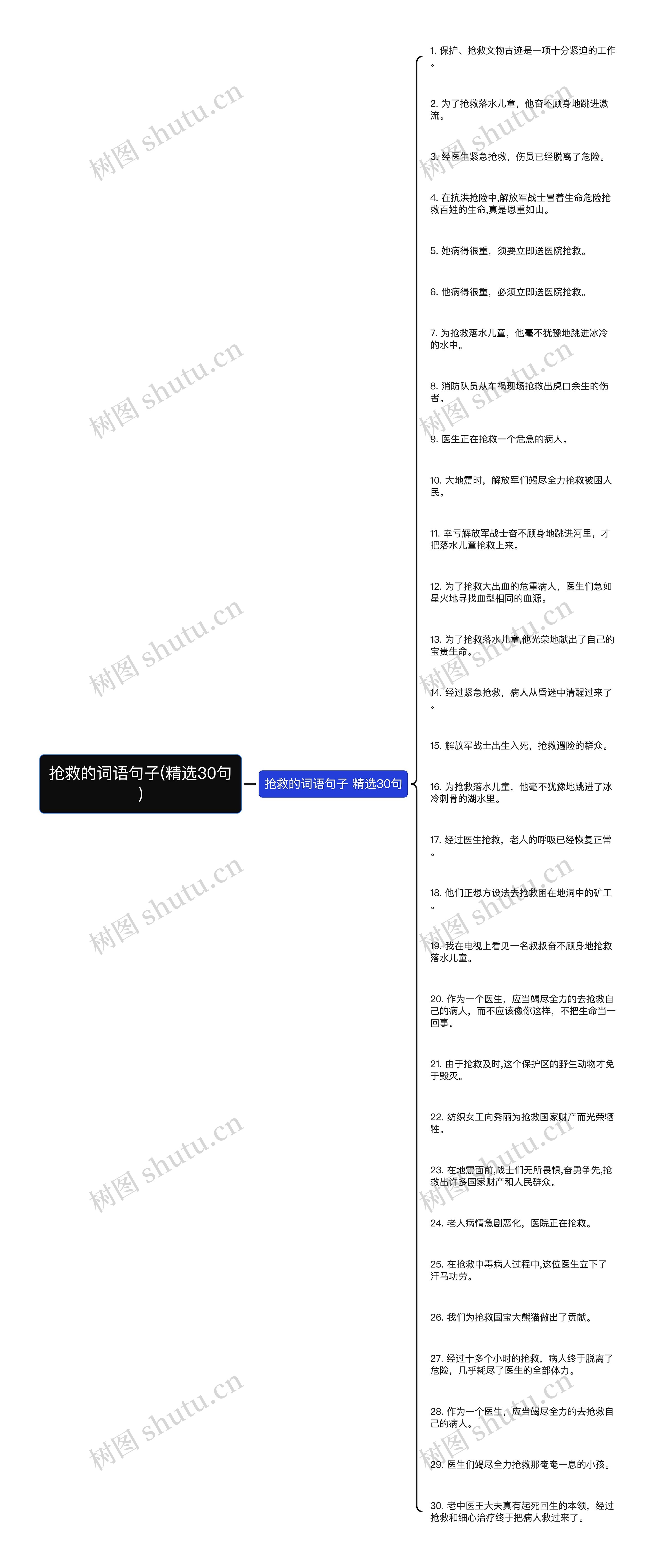 抢救的词语句子(精选30句)思维导图