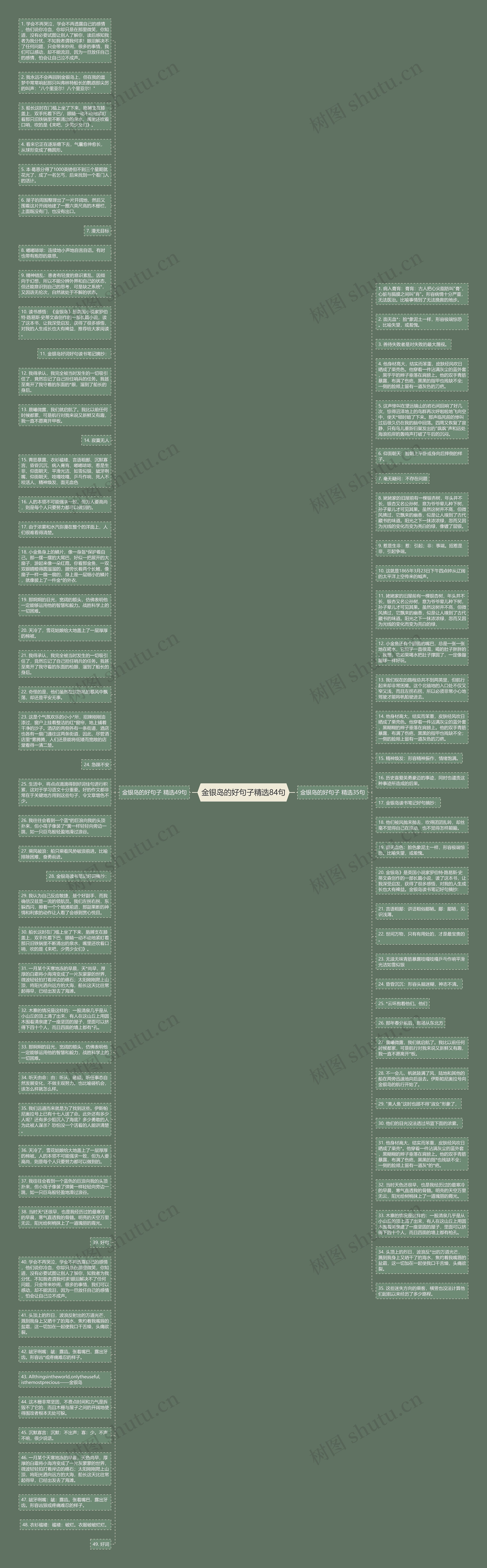 金银岛的好句子精选84句思维导图