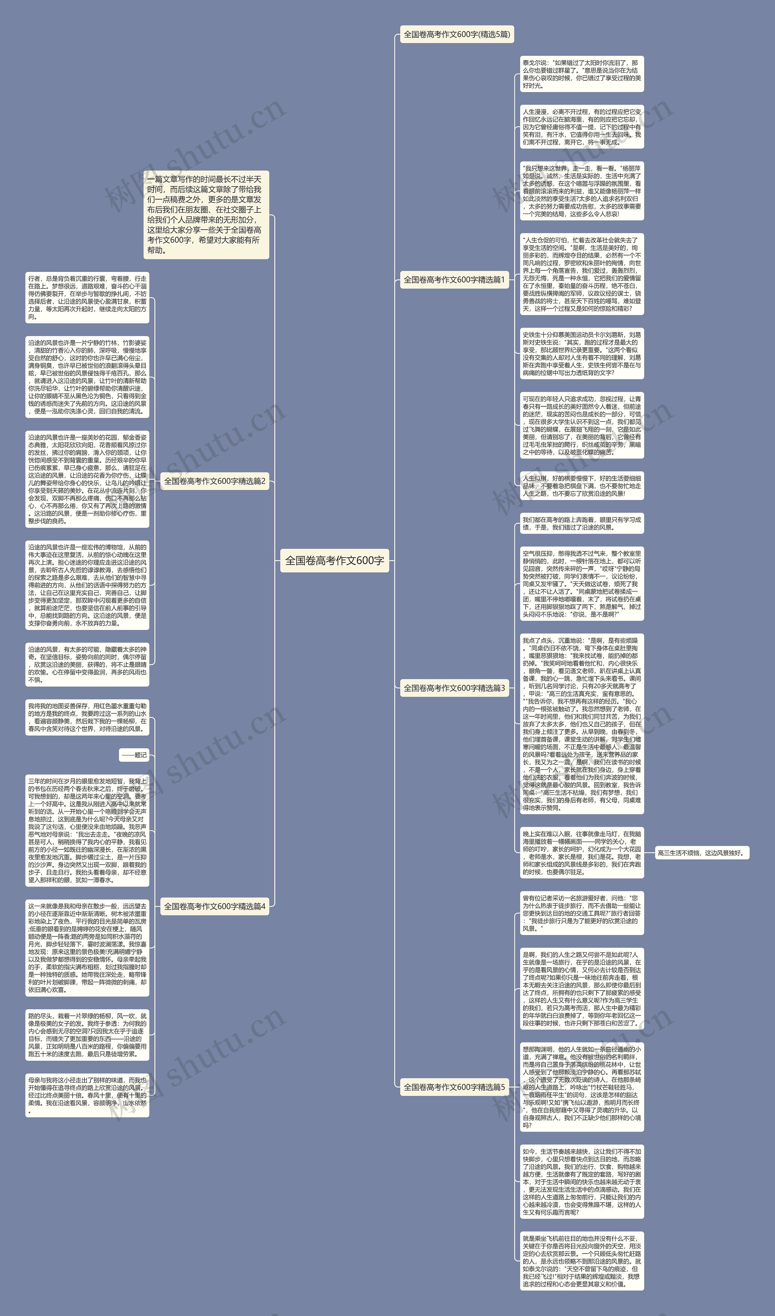 全国卷高考作文600字思维导图