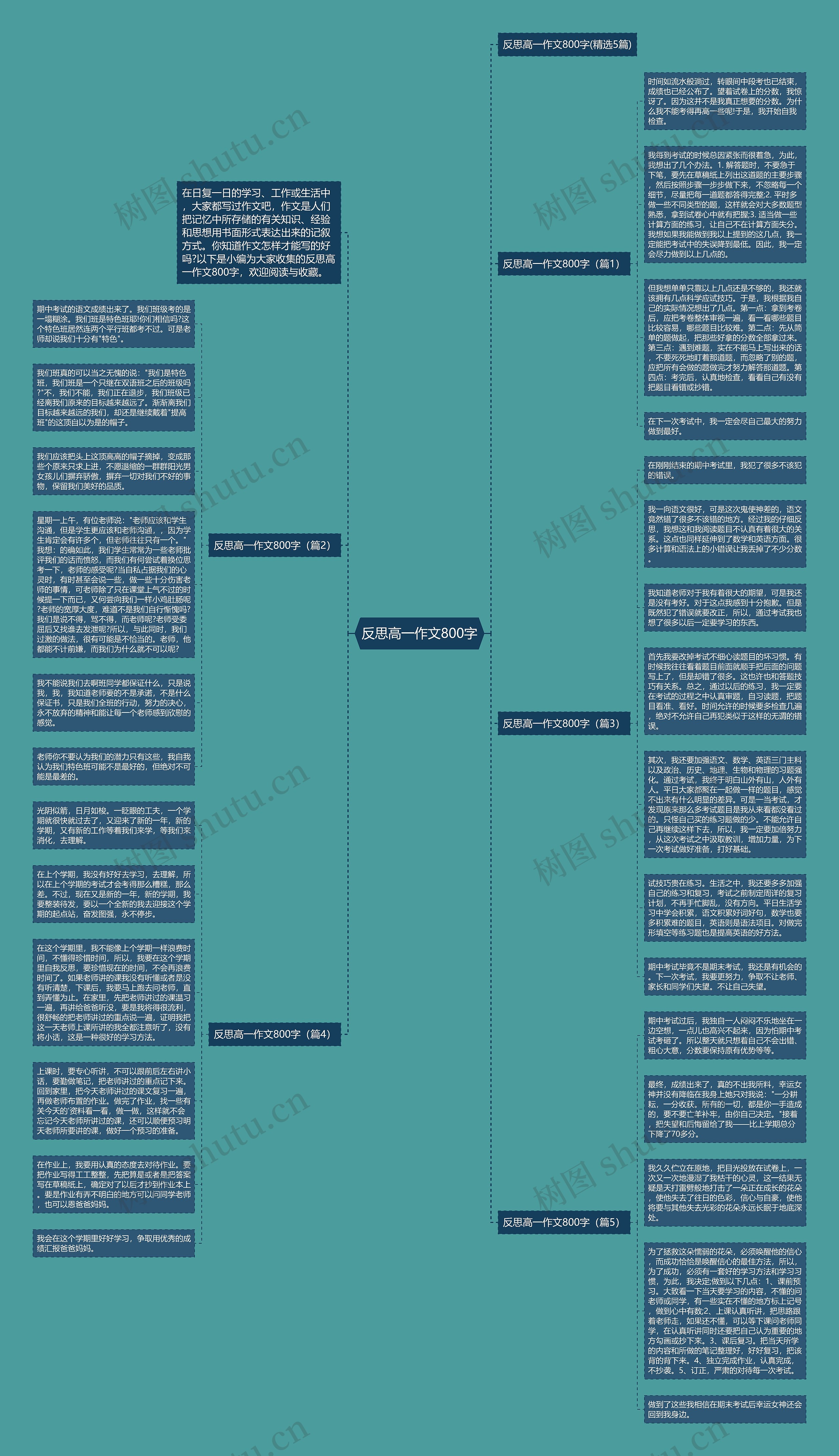反思高一作文800字思维导图