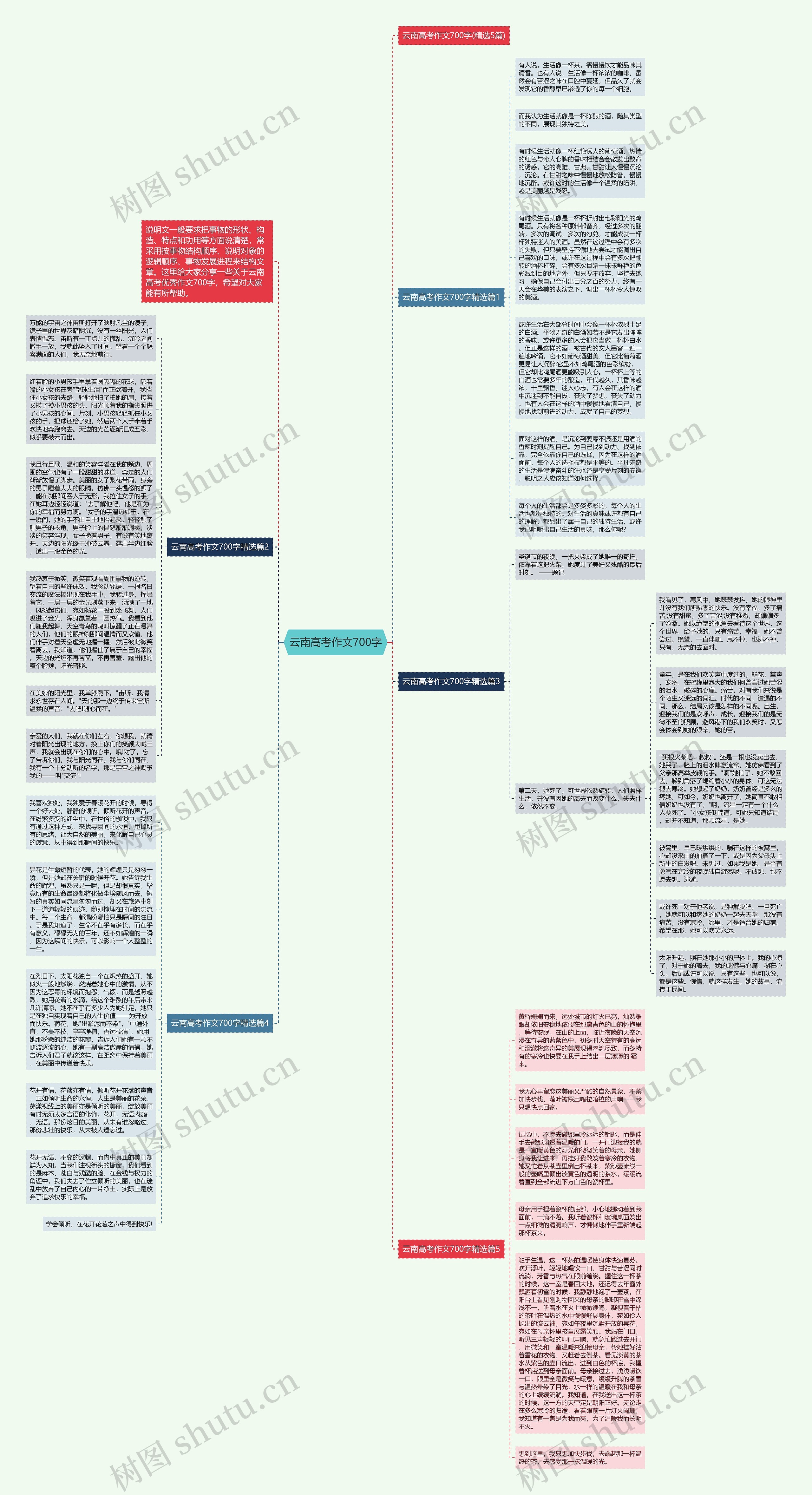 云南高考作文700字思维导图
