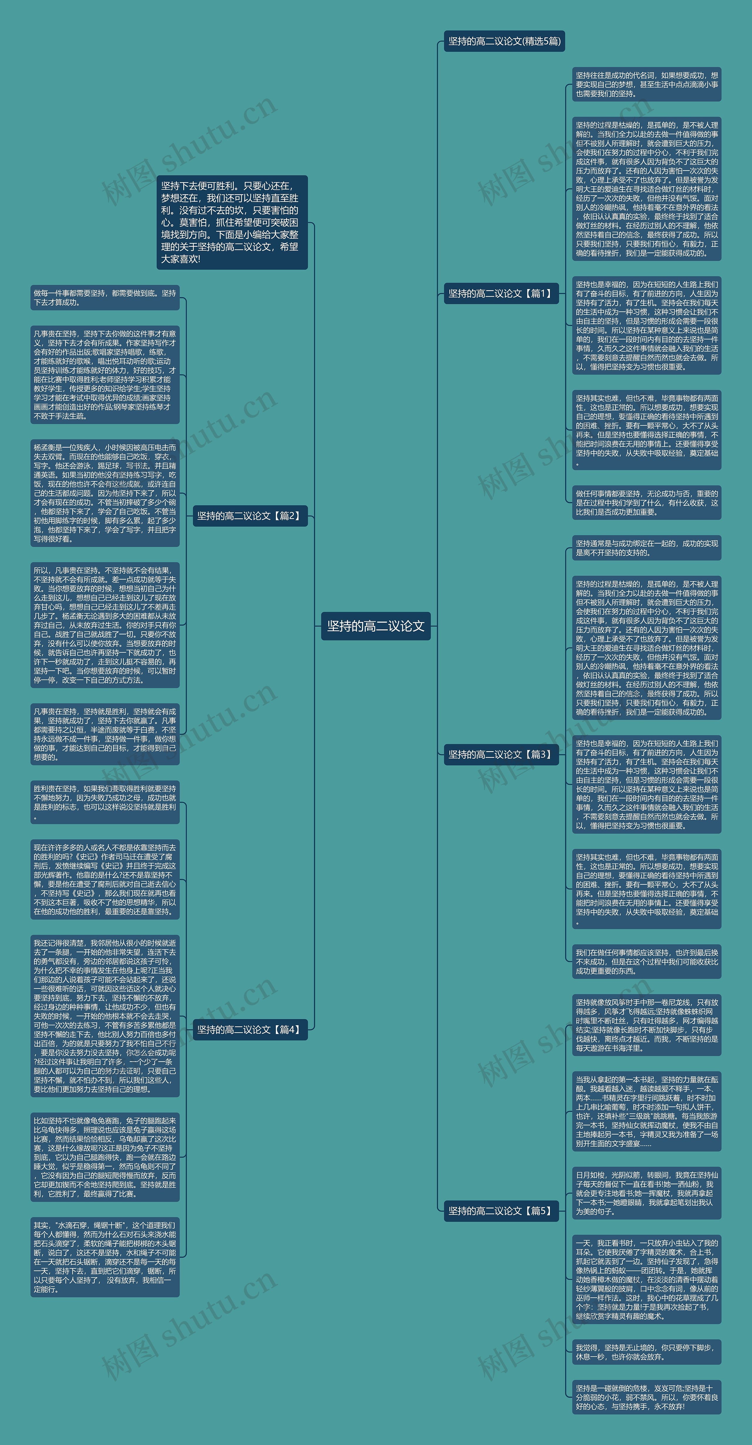 坚持的高二议论文思维导图高清图 坚持的高二议论文思维导图