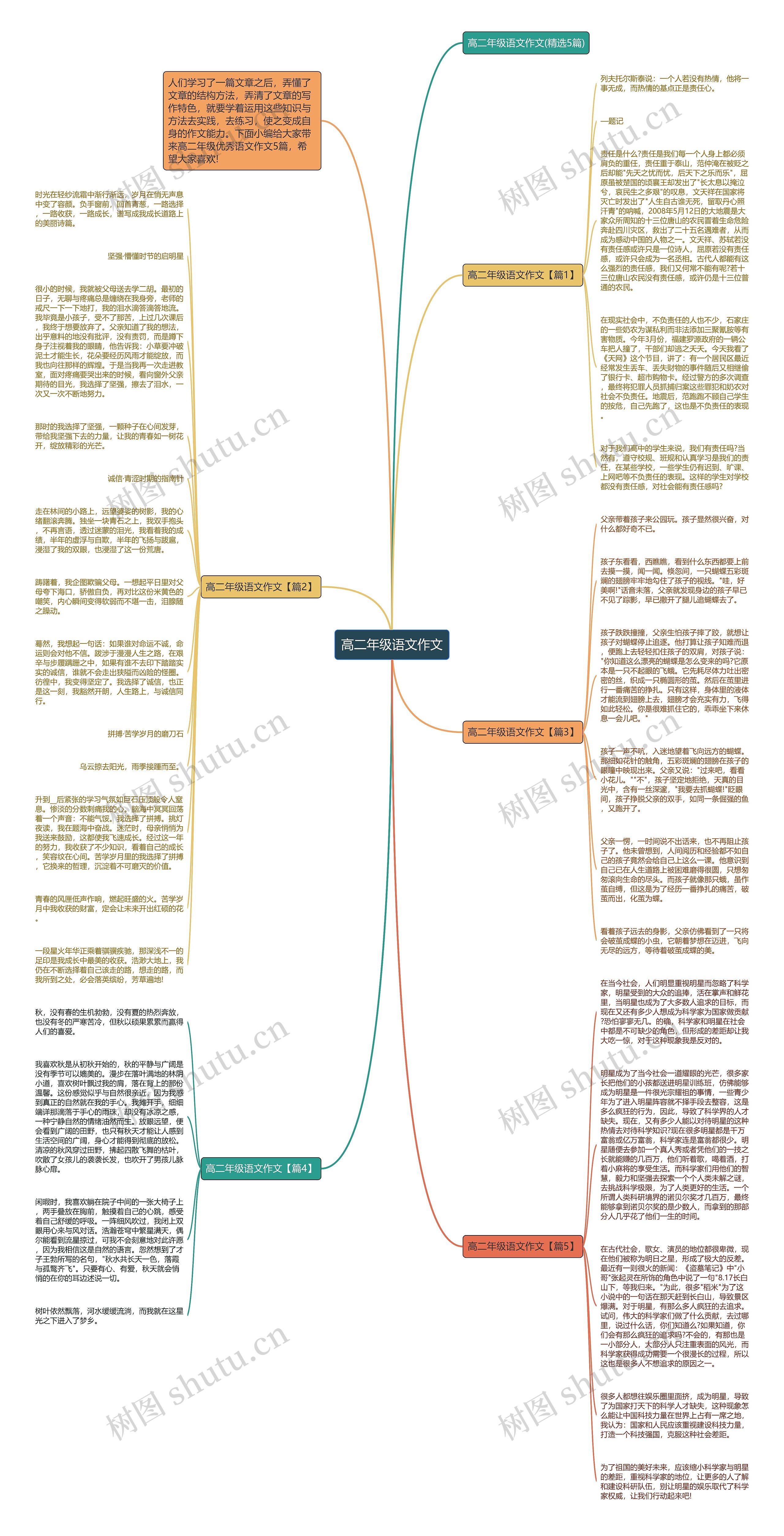 高二年级语文作文思维导图
