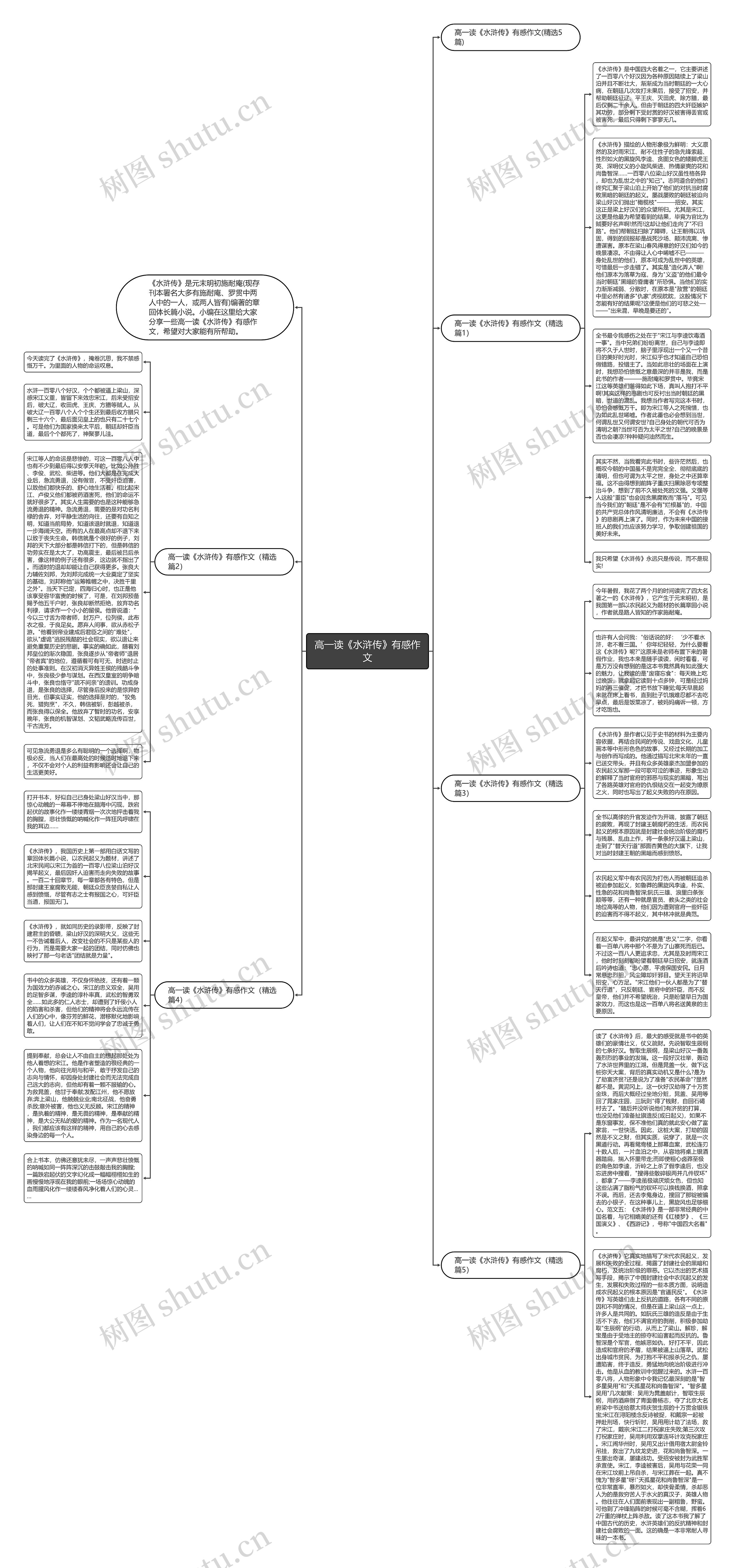 高一读《水浒传》有感作文思维导图