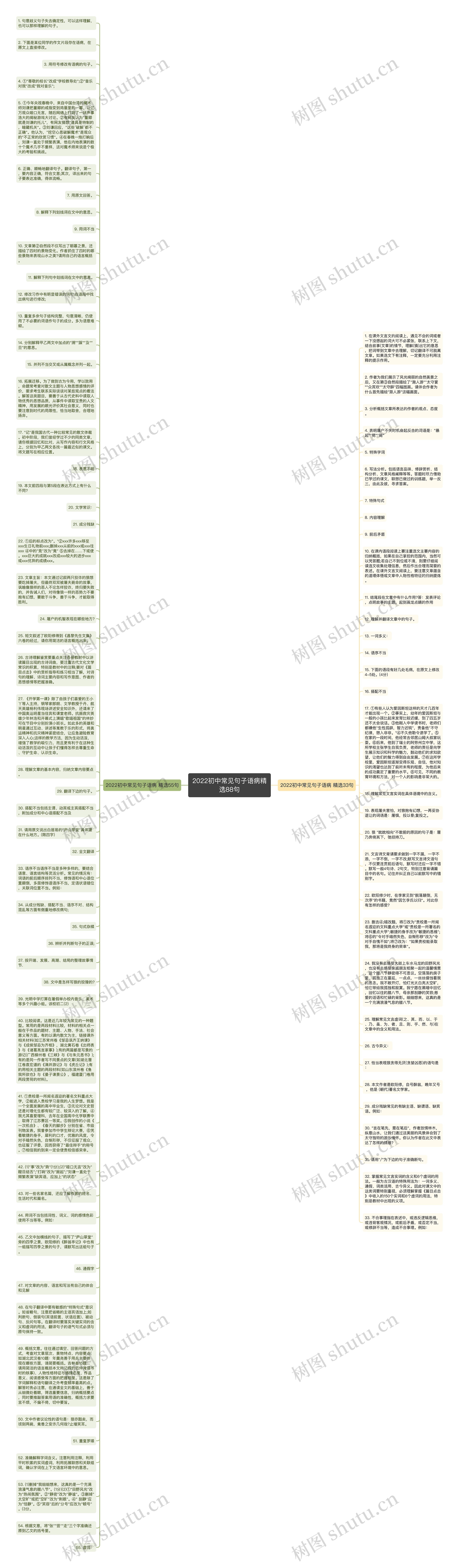 2022初中常见句子语病精选88句思维导图