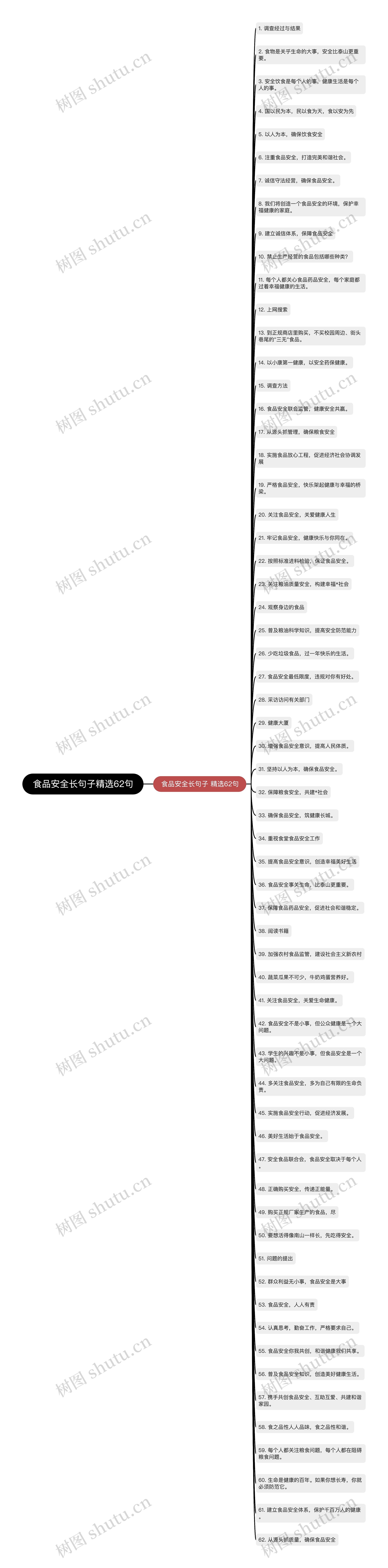 食品安全长句子精选62句思维导图