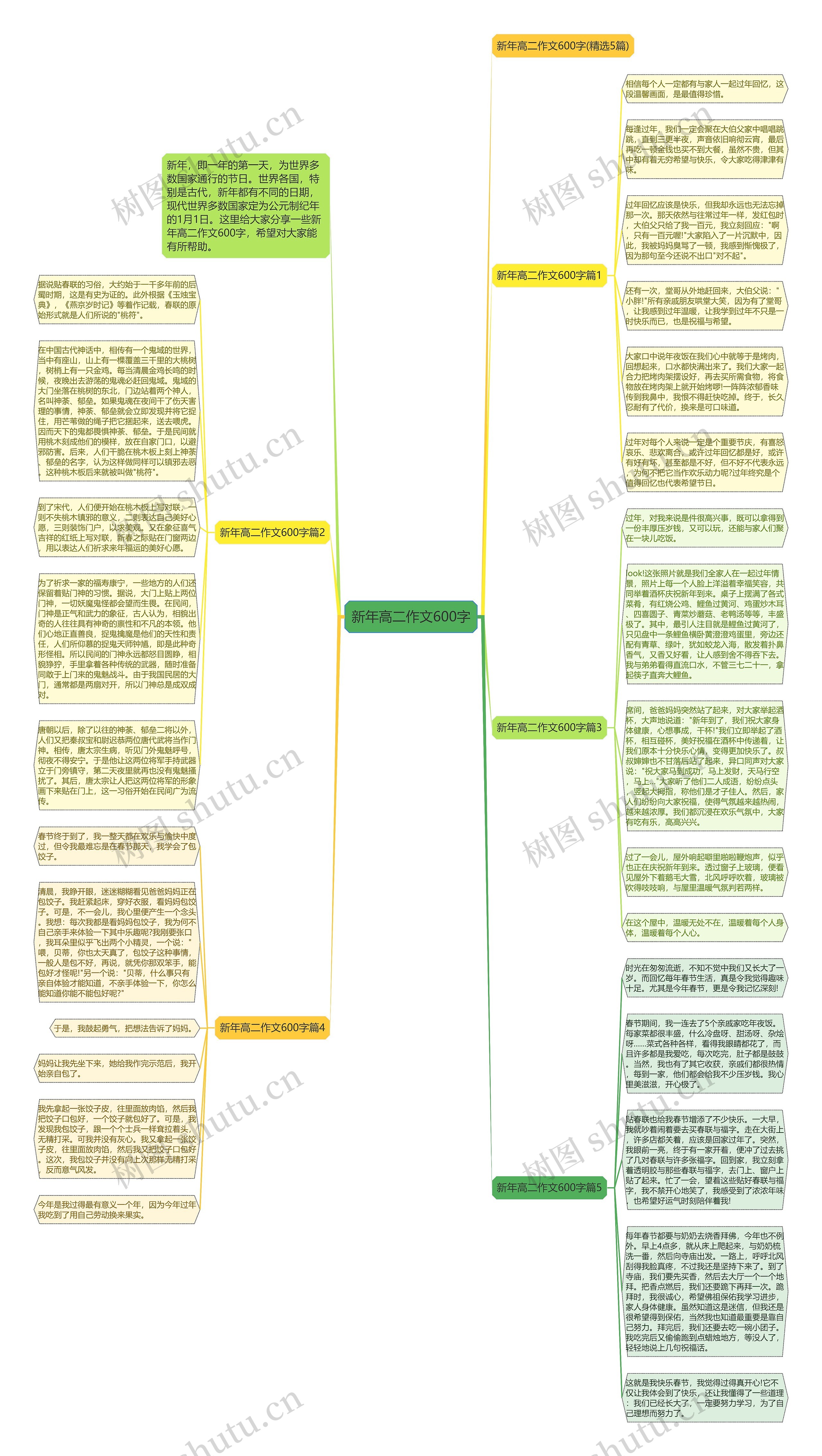 新年高二作文600字思维导图