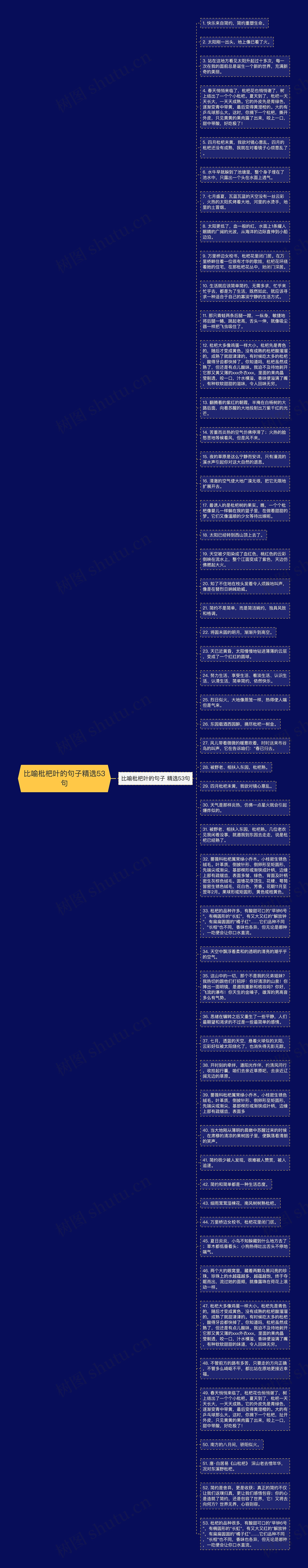 比喻枇杷叶的句子精选53句思维导图