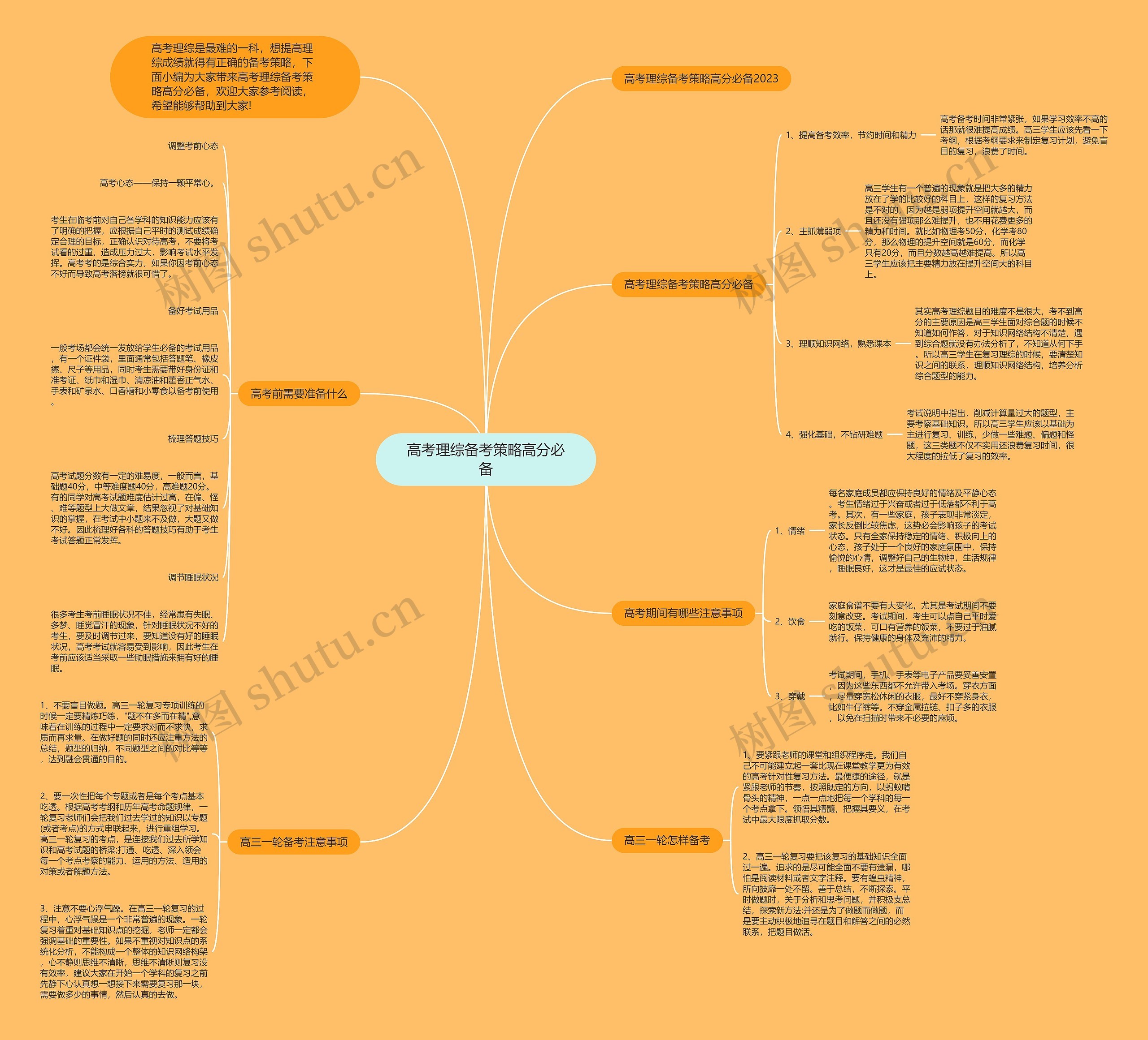 高考理综备考策略高分必备思维导图