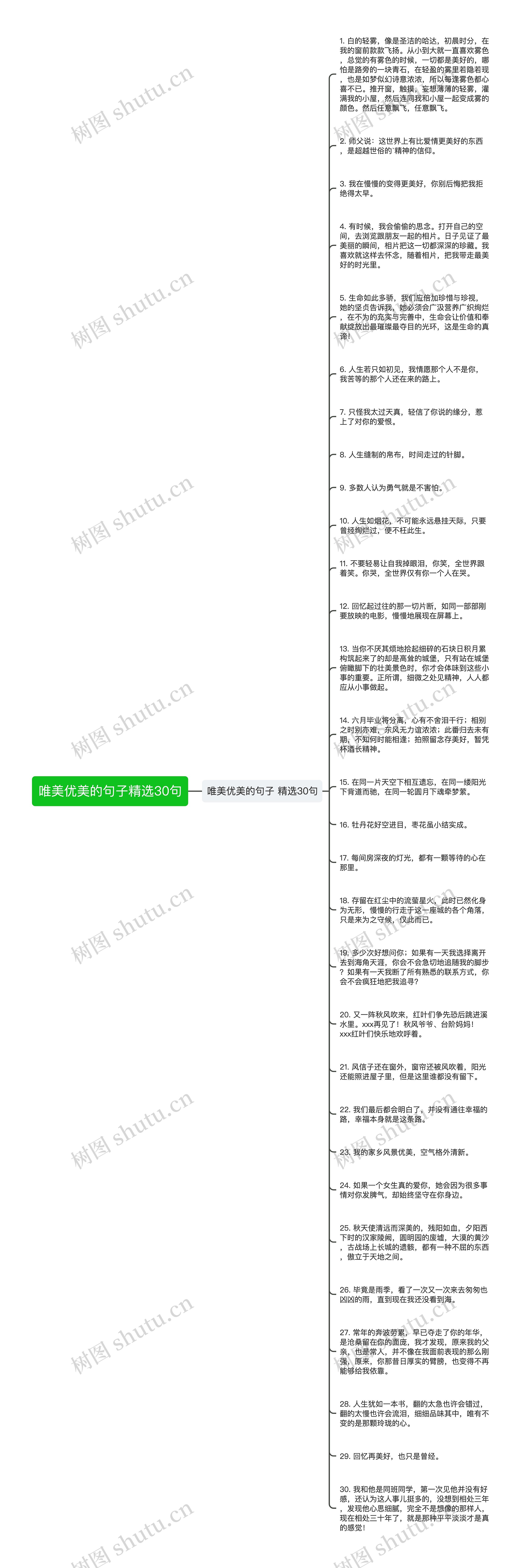 唯美优美的句子精选30句思维导图