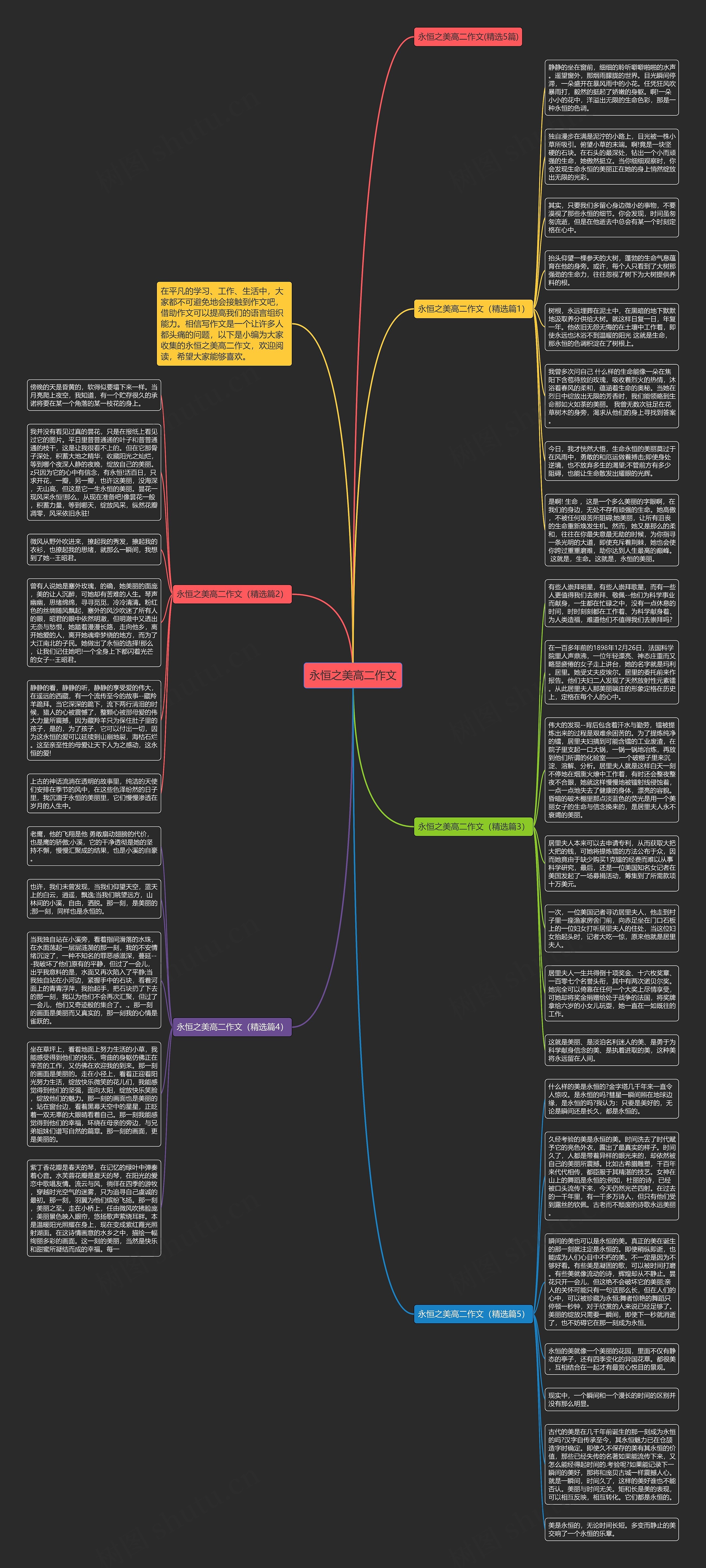 永恒之美高二作文思维导图