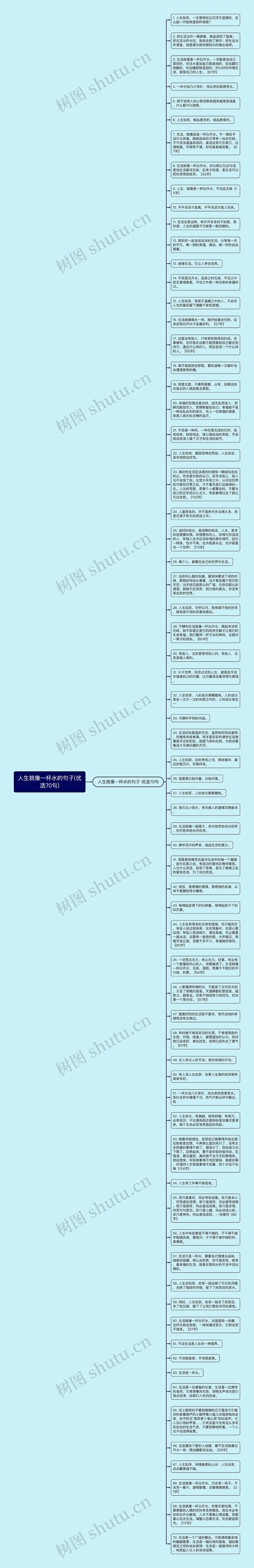 人生就像一杯水的句子(优选70句)思维导图