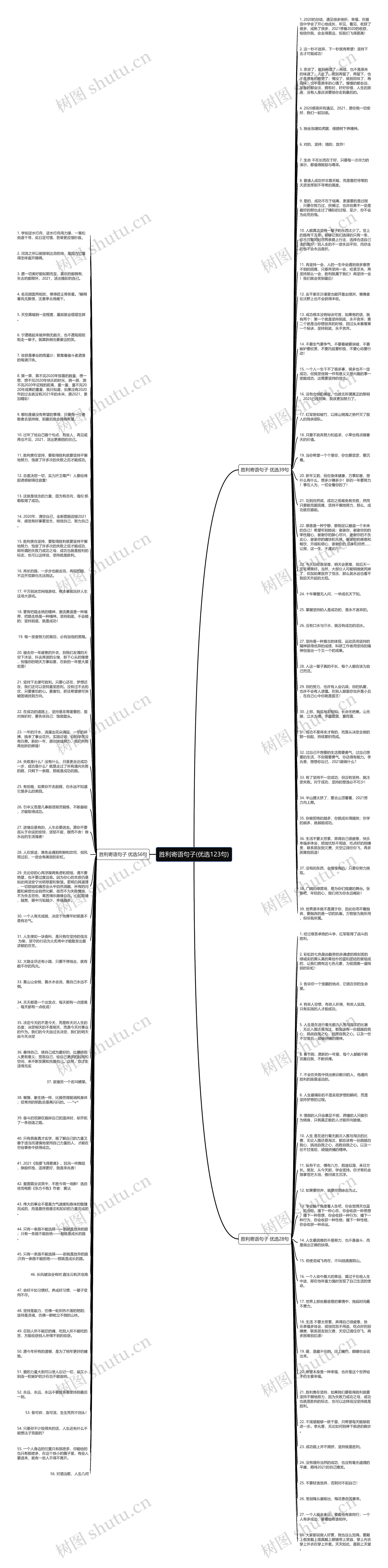 胜利寄语句子(优选123句)思维导图