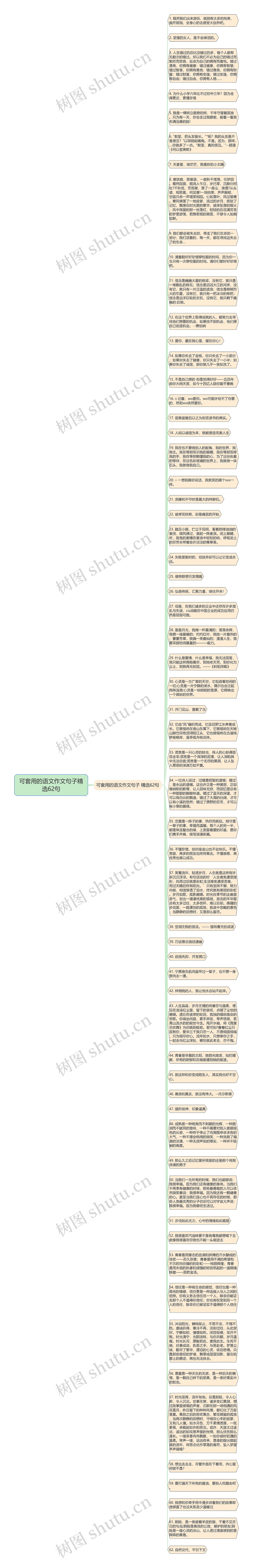 可套用的语文作文句子精选62句思维导图