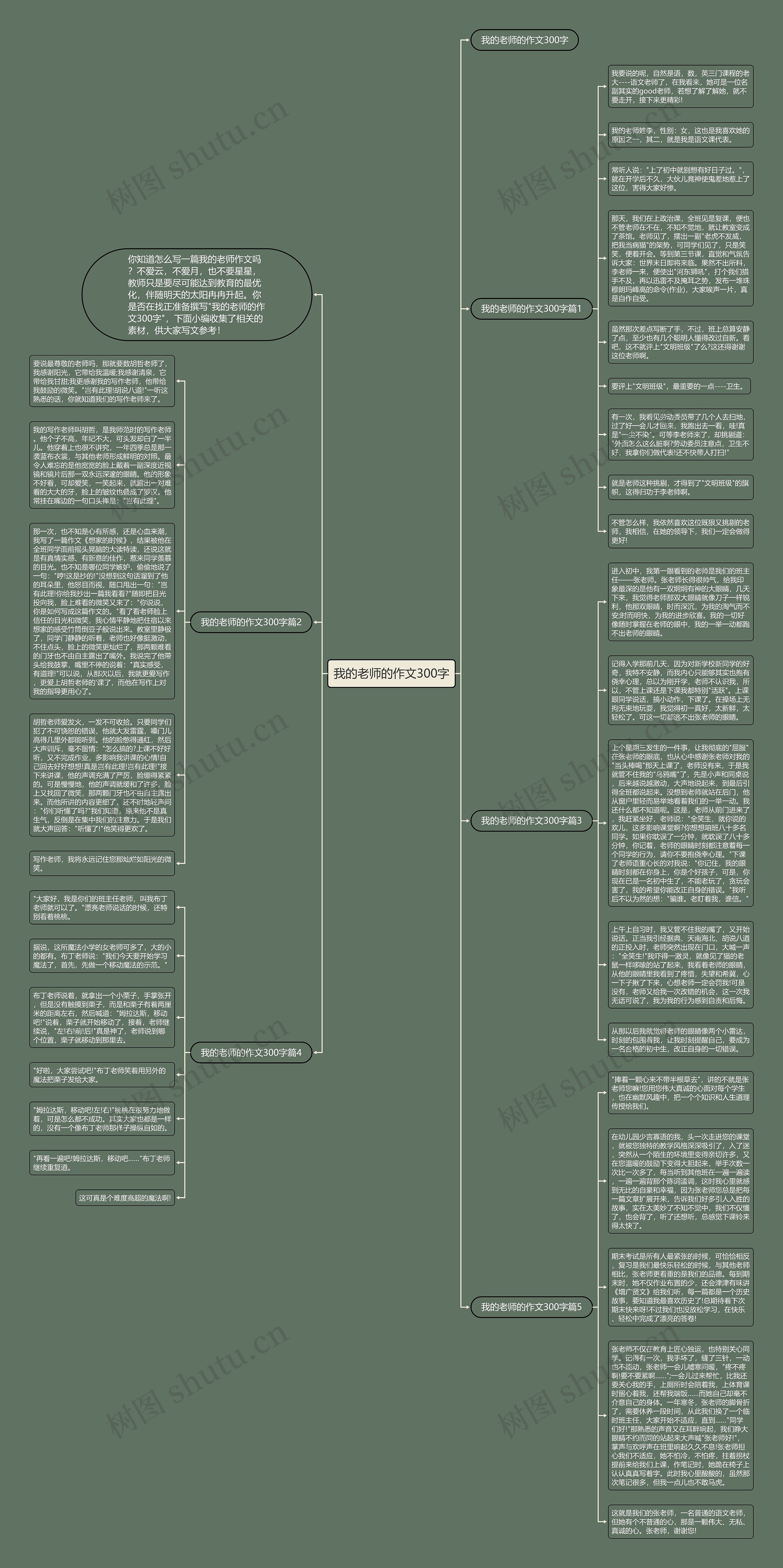 我的老师的作文300字思维导图高清图 我的老师的作文300字思维导图