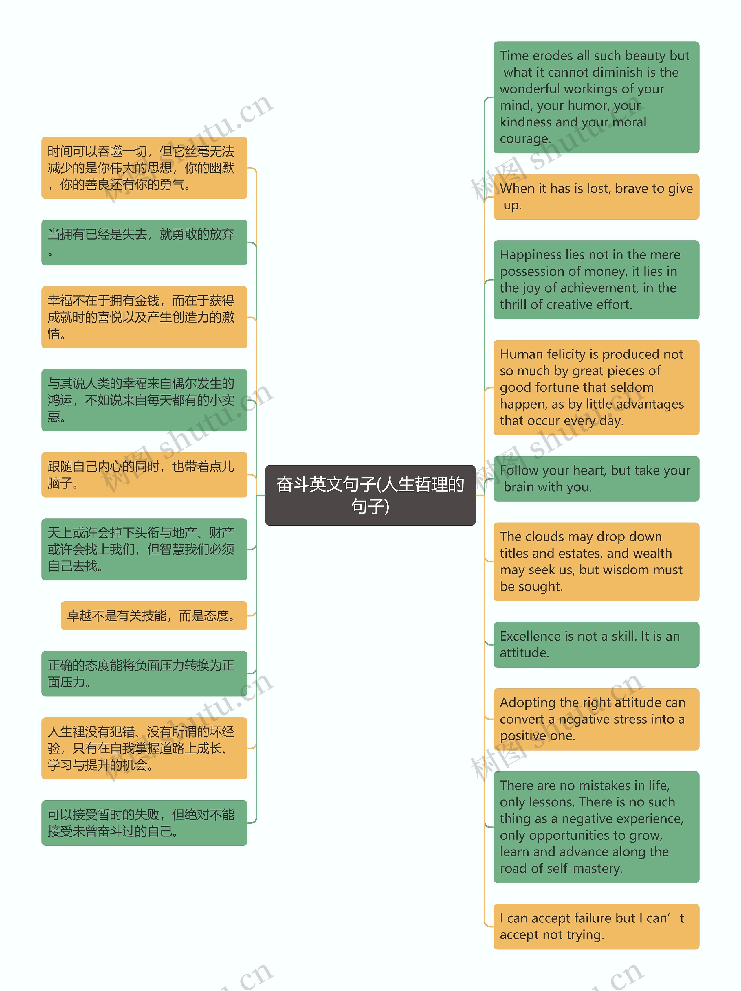 奋斗英文句子(人生哲理的句子)思维导图