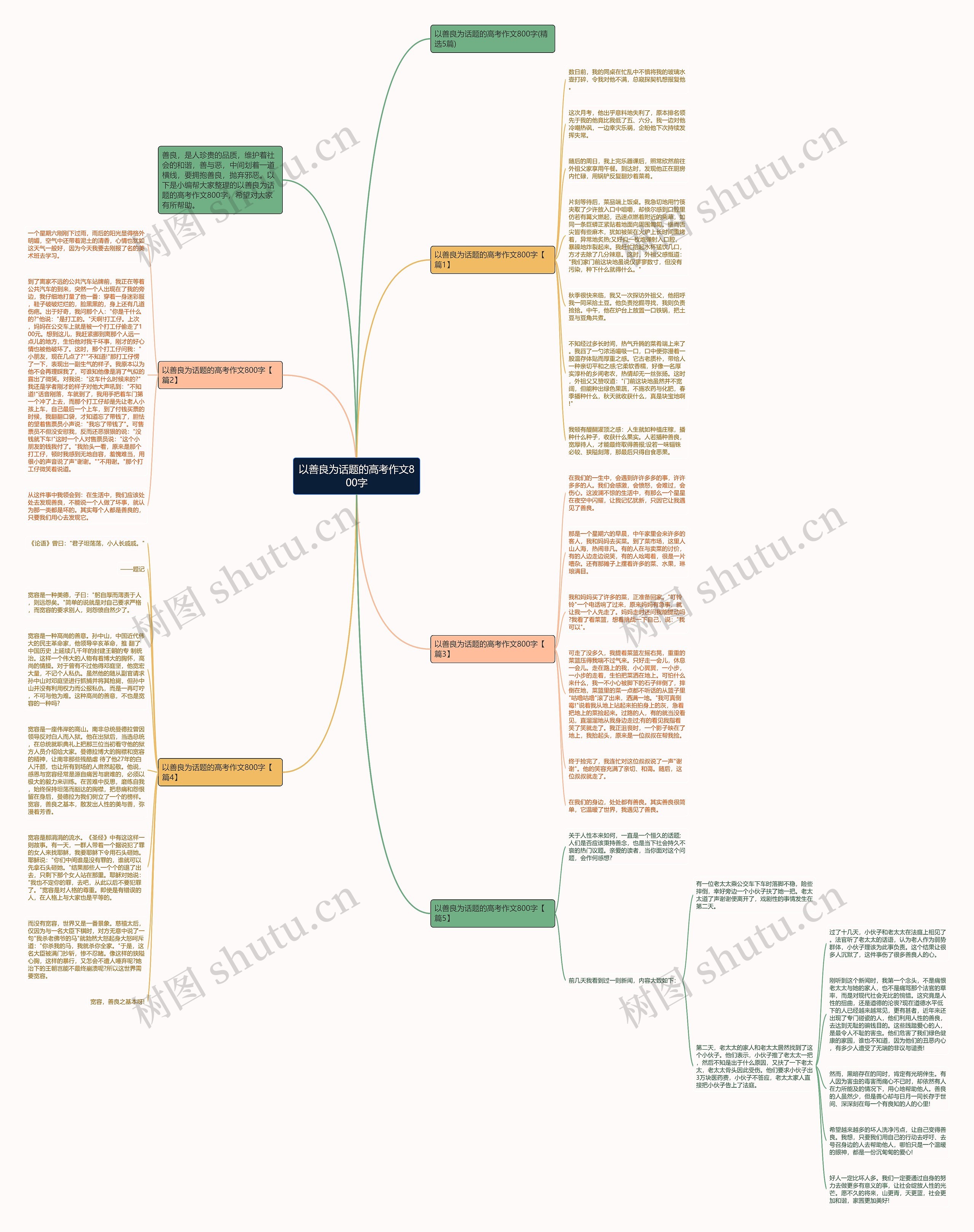 以善良为话题的高考作文800字思维导图