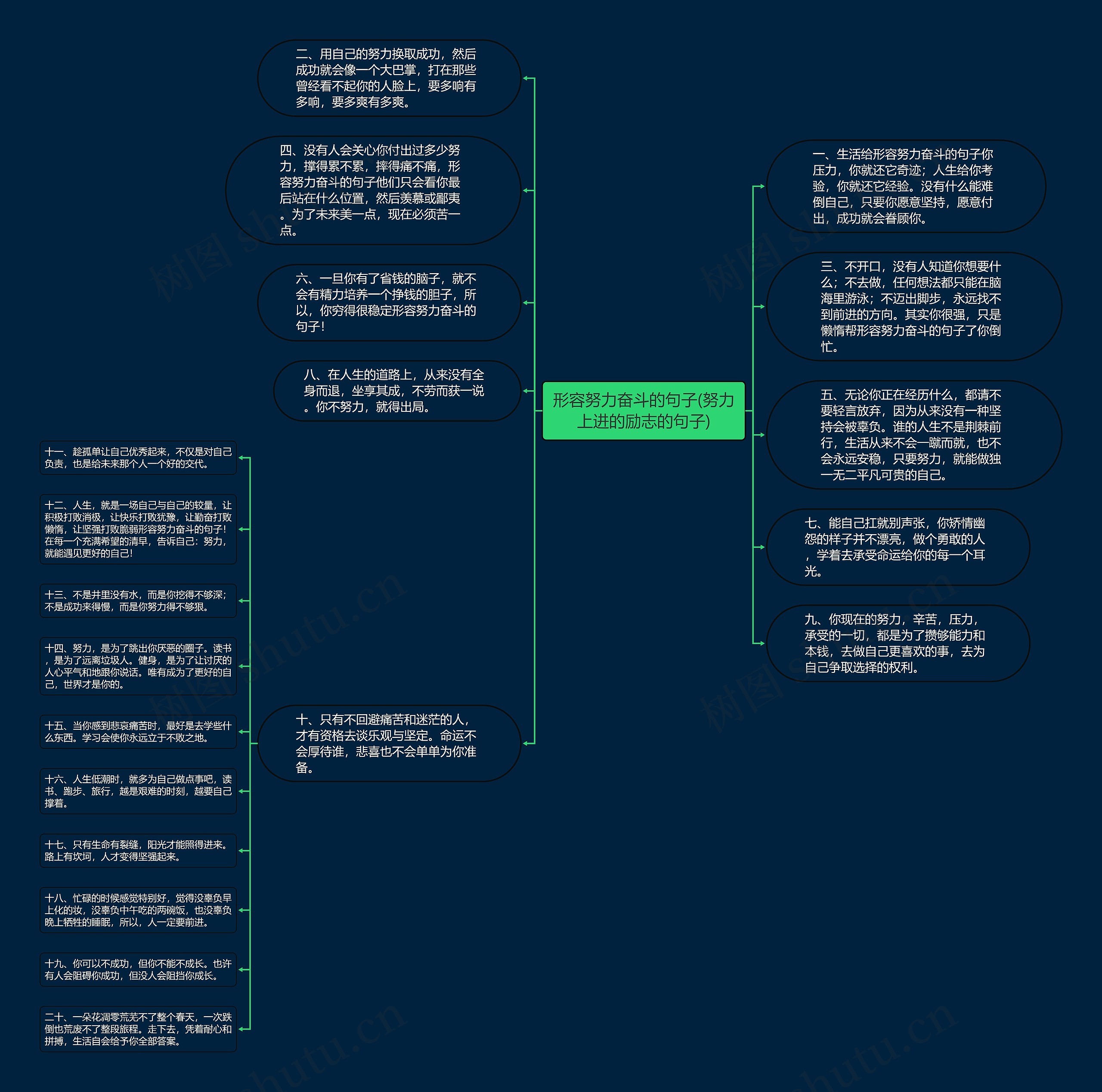 形容努力奋斗的句子(努力上进的励志的句子)思维导图