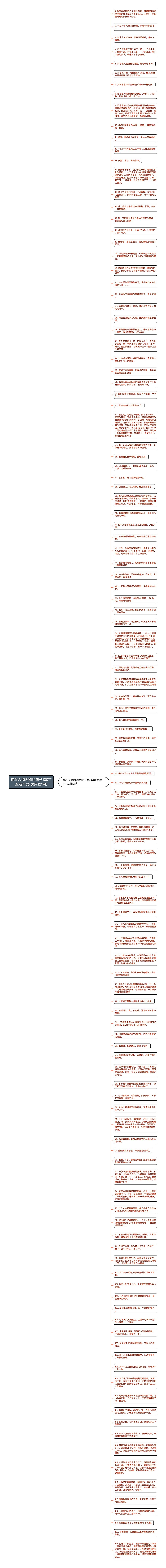 描写人物外貌的句子100字左右作文(实用121句)思维导图