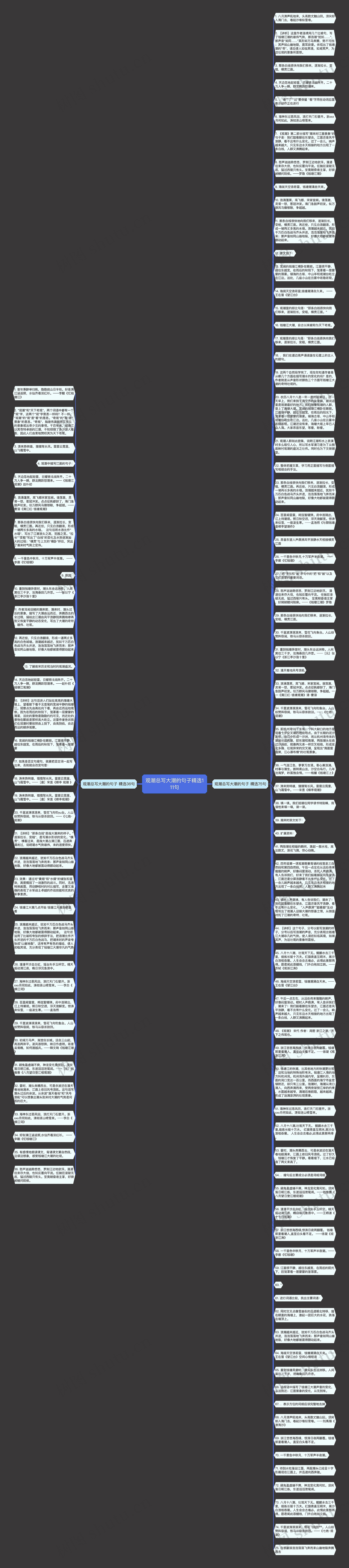观潮总写大潮的句子精选111句思维导图