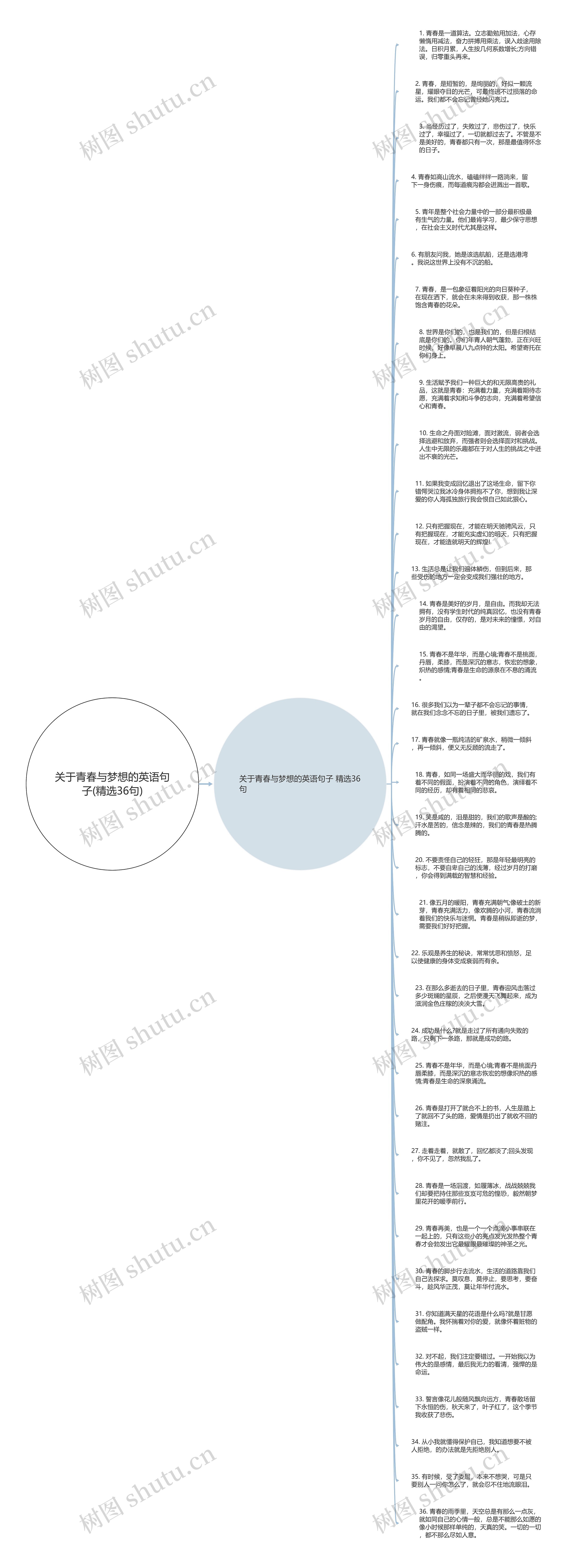 关于青春与梦想的英语句子(精选36句)思维导图