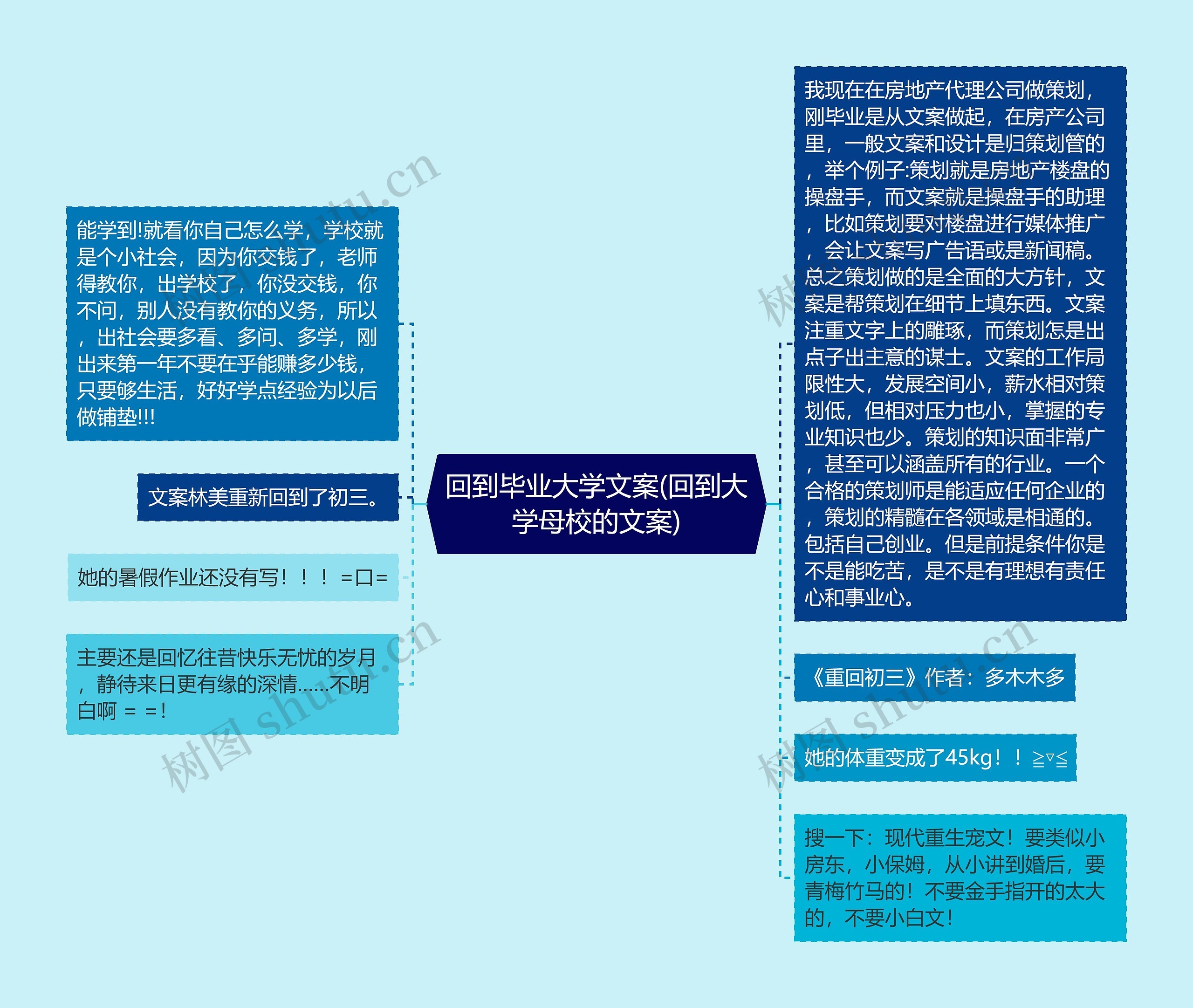 回到毕业大学文案(回到大学母校的文案)思维导图