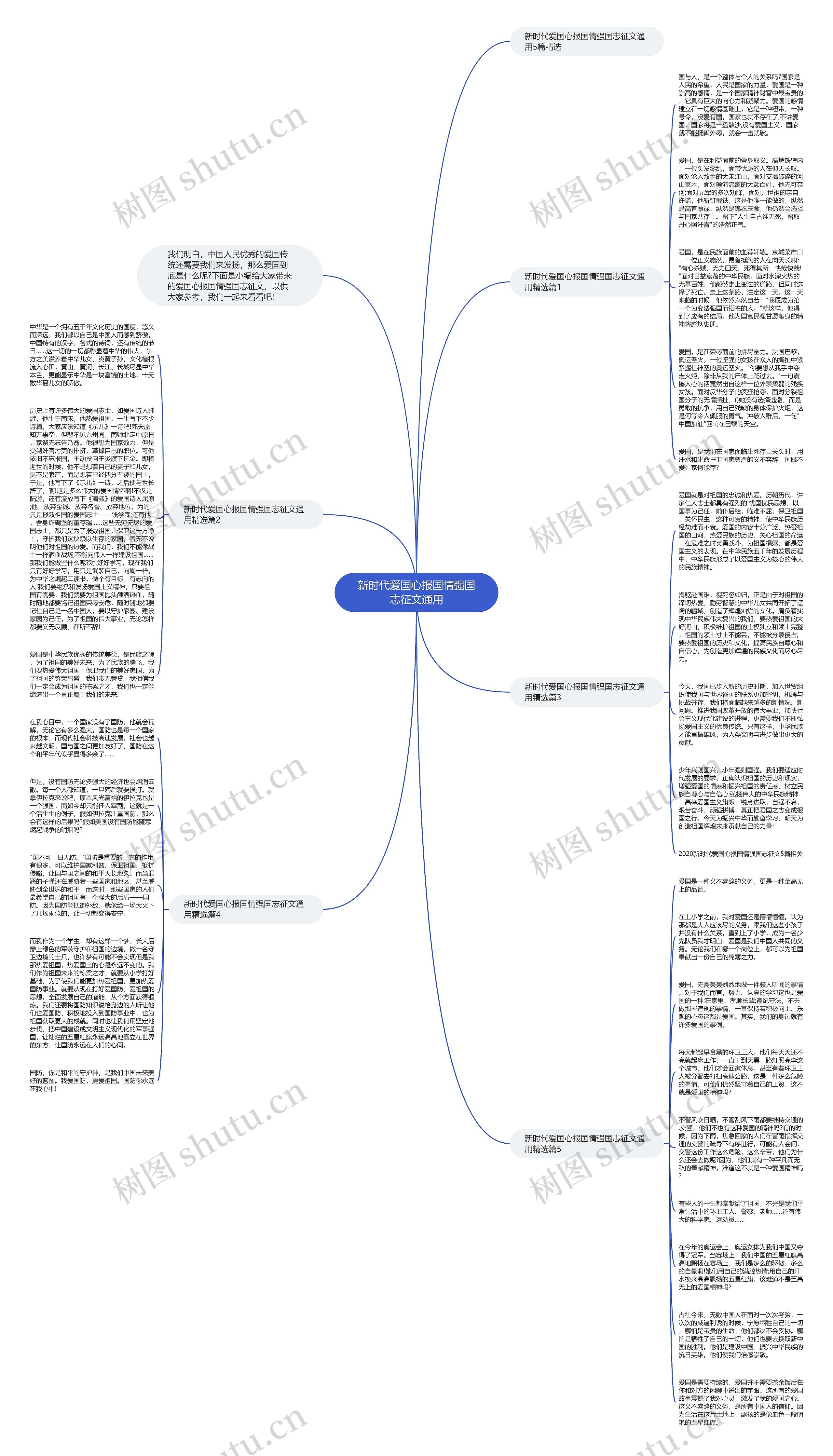 新时代爱国心报国情强国志征文通用思维导图