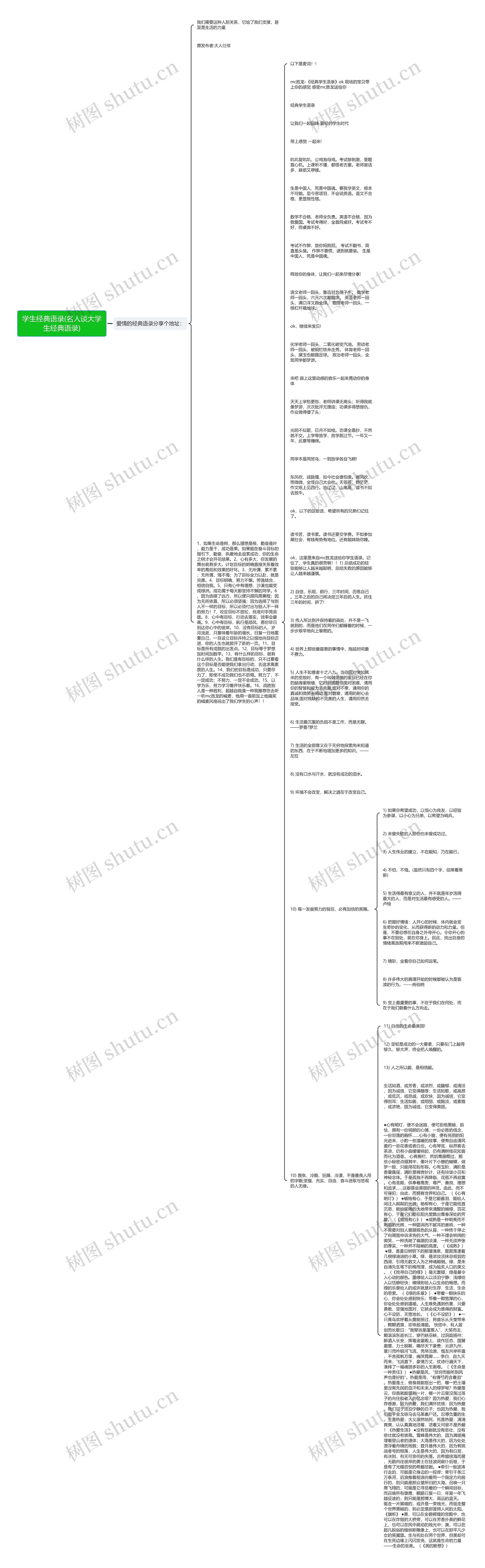 学生经典语录(名人谈大学生经典语录)思维导图