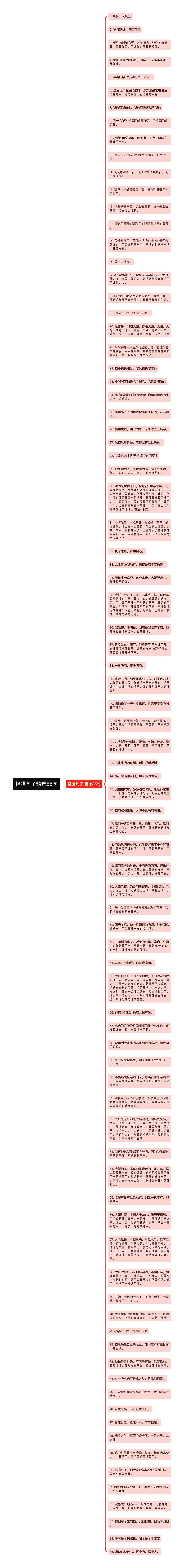 怪猫句子精选85句