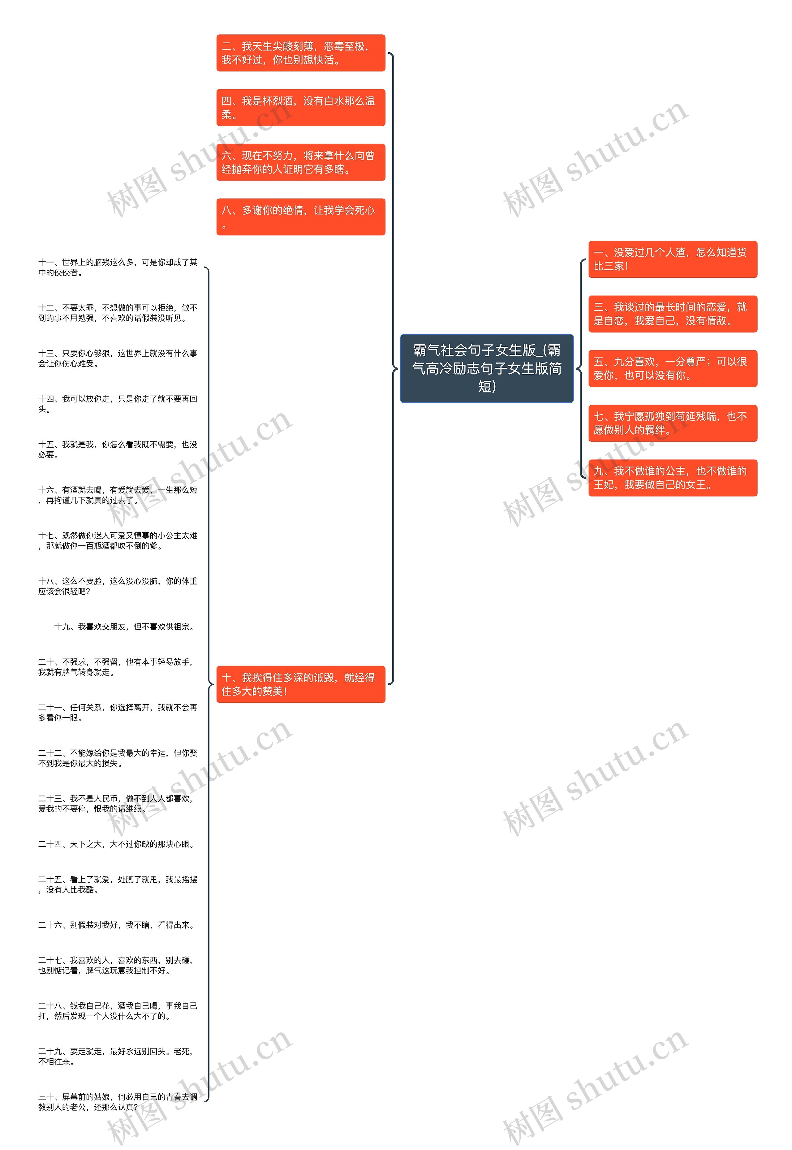 霸气社会句子女生版_(霸气高冷励志句子女生版简短)思维导图