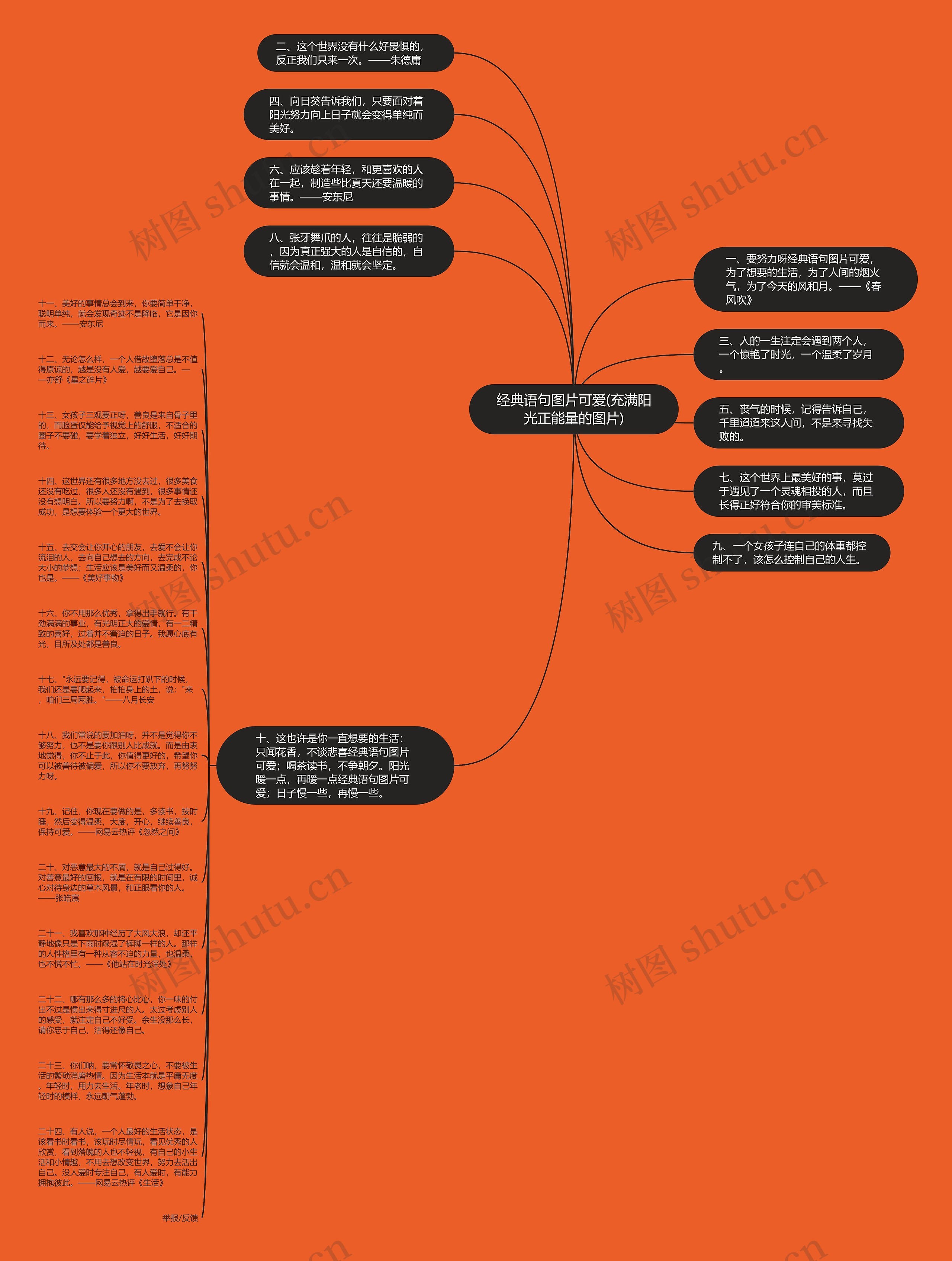 经典语句图片可爱(充满阳光正能量的图片)思维导图