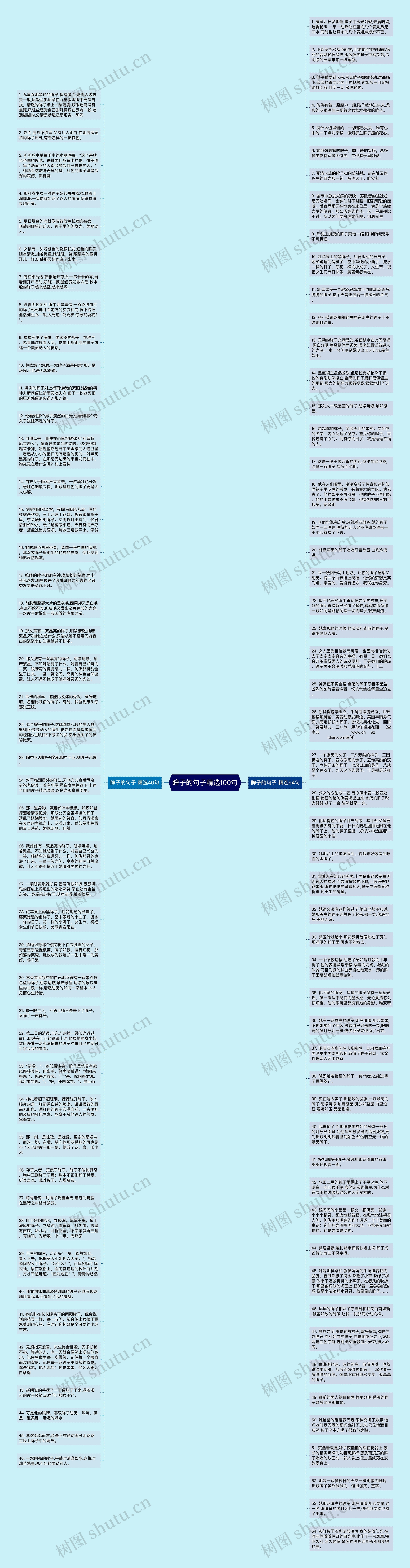 眸子的句子精选100句思维导图