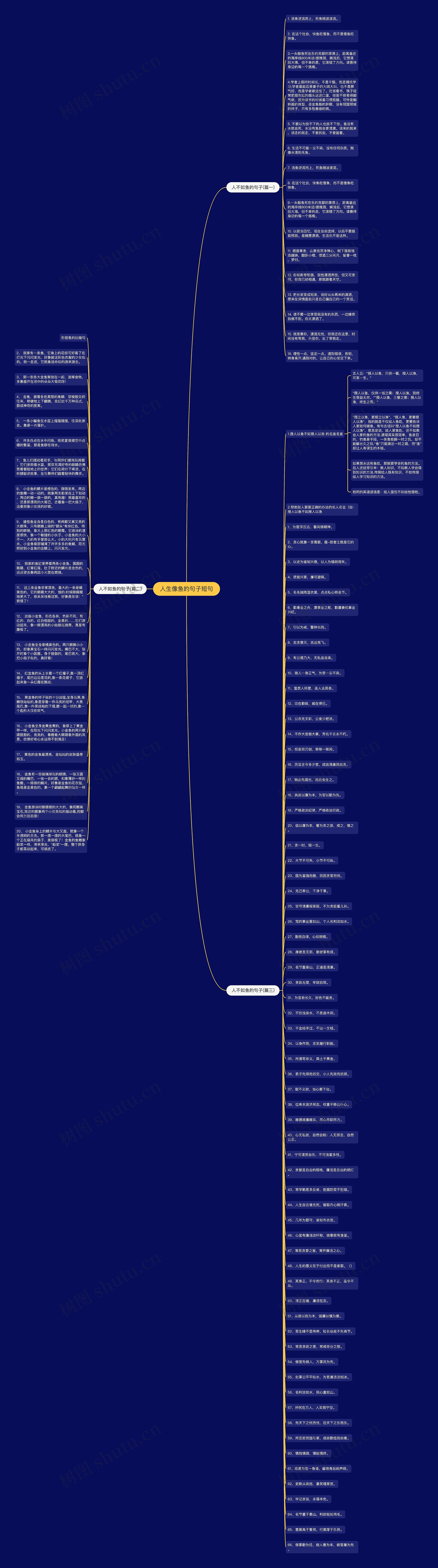 人生像鱼的句子短句思维导图