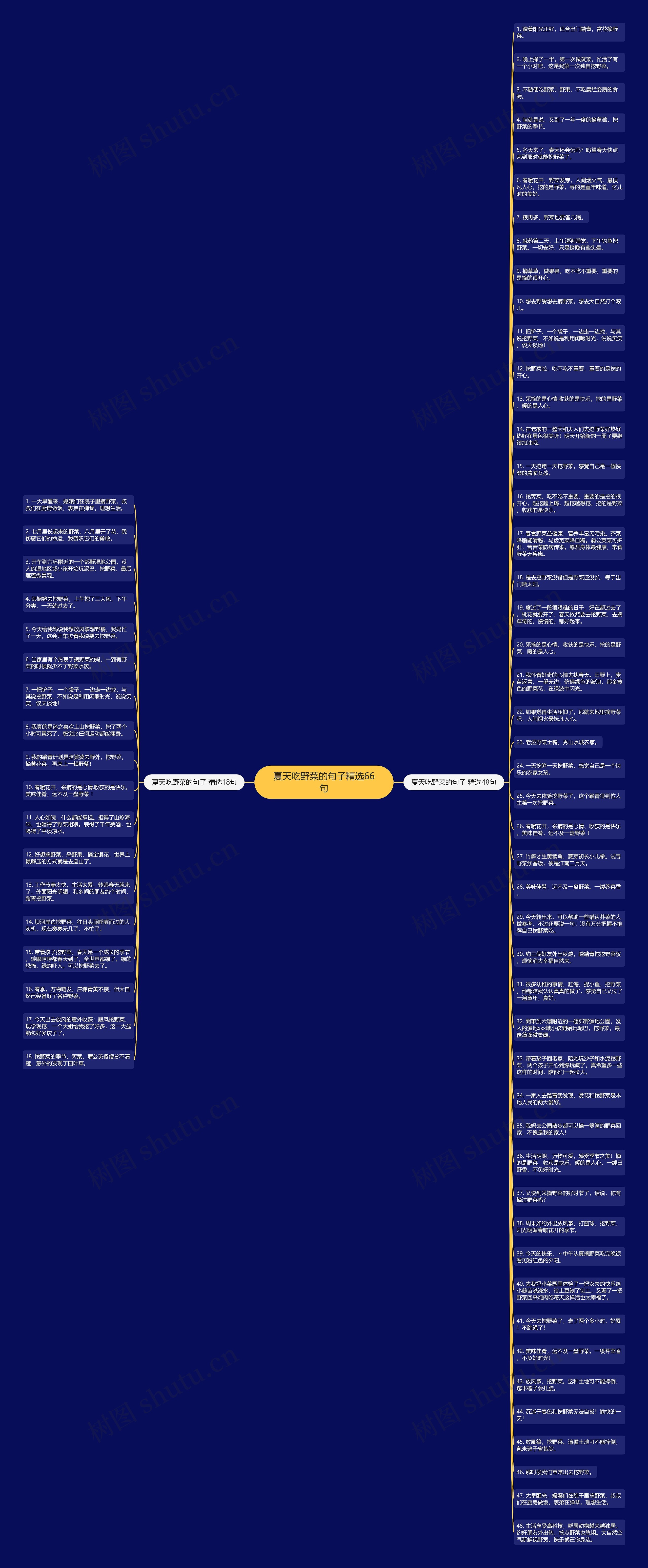夏天吃野菜的句子精选66句思维导图
