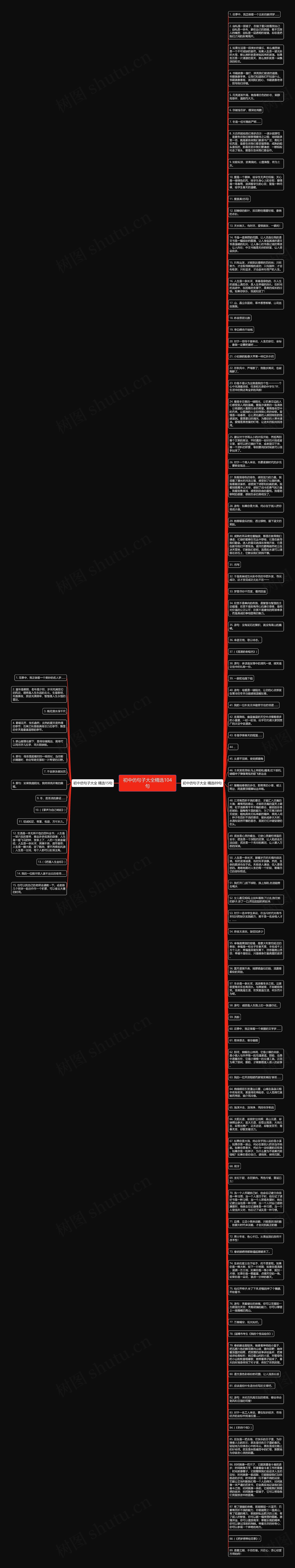 初中仿句子大全精选104句思维导图