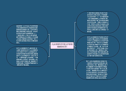 儿女孝顺句子(夸儿子孝顺懂事的句子)