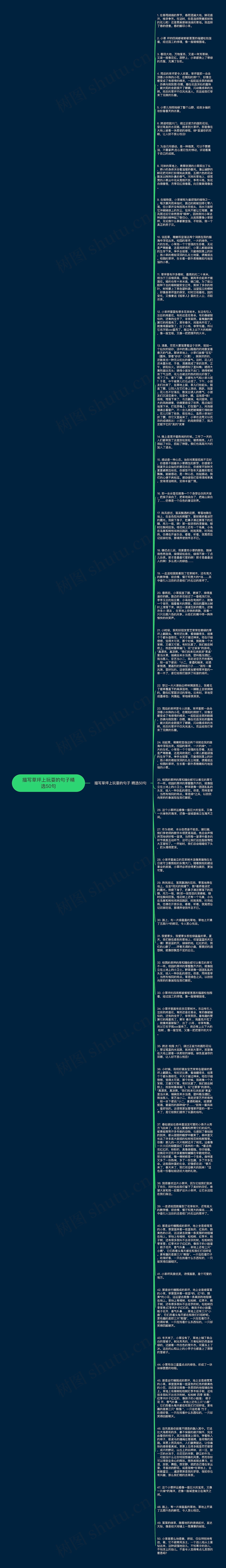 描写草坪上玩耍的句子精选50句思维导图